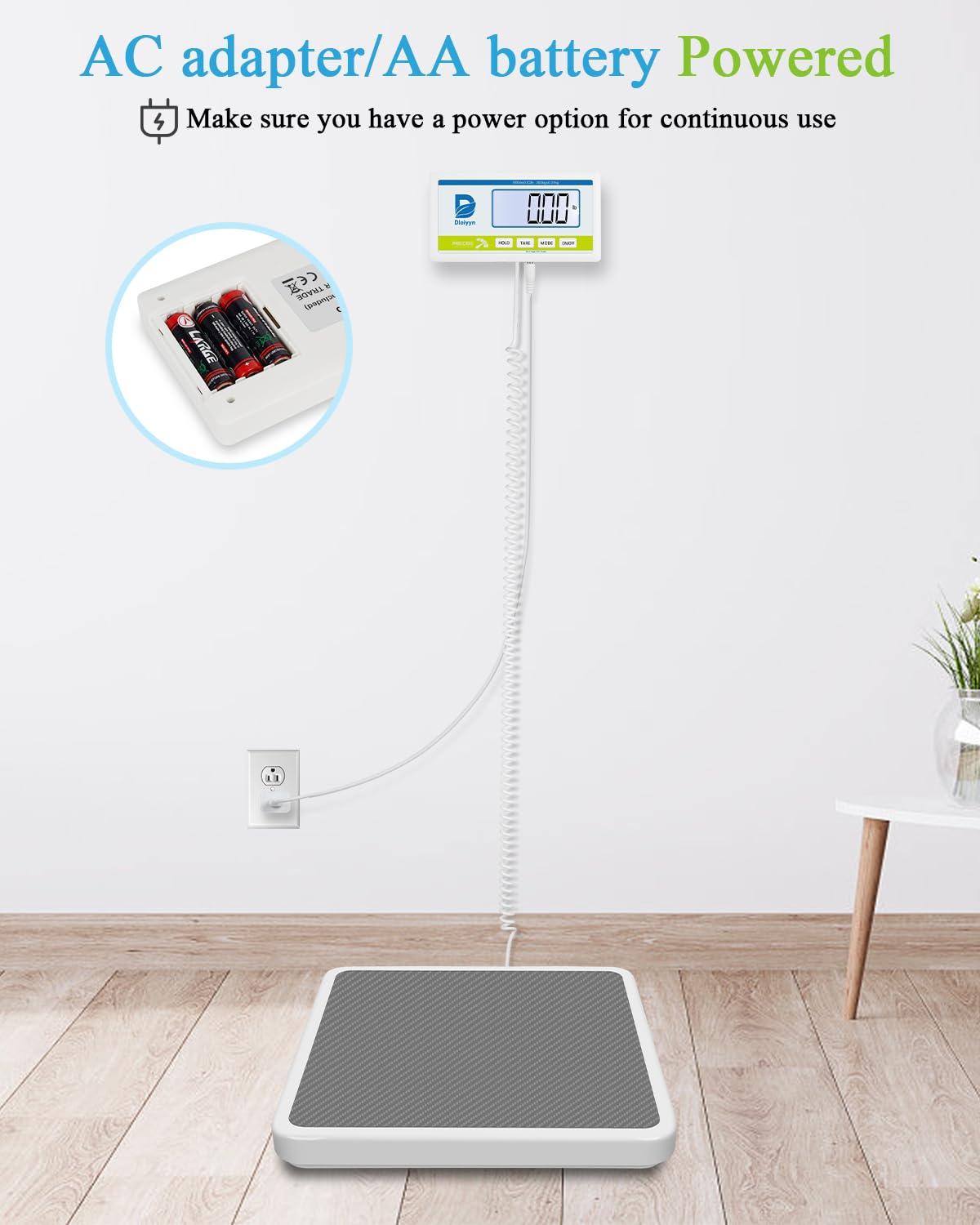Medical Scale for Body Weight with Digital Display, 660 lb Limit, High Accuracy Medical Grade Floor Scale, Heavy Duty, kg/oz/lb Settings, AC Adapter & Battery Included, Portable Home & Physician Scale - Image 6