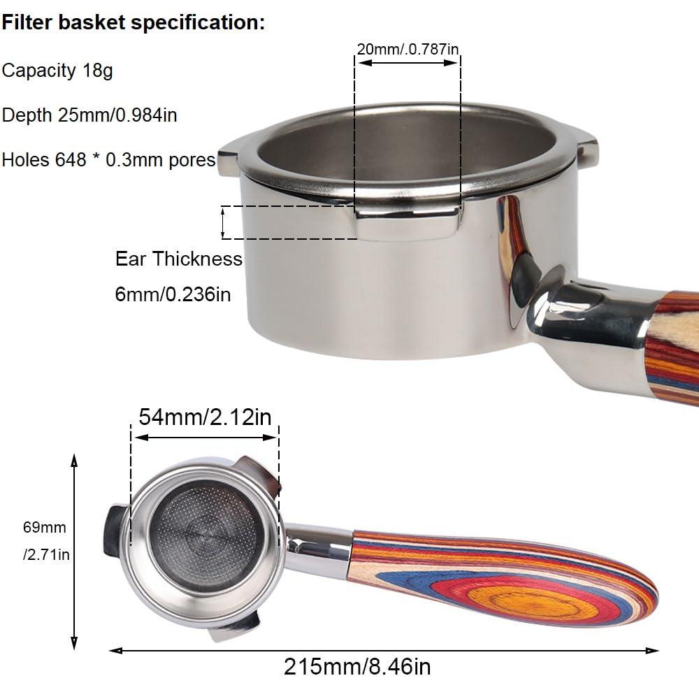 Bottomless Portafilter 54mm with Color Wood Compatible with Breville Barista Express, Pro, Touch, and Impress | Fire Phoenix Handle - Image 2
