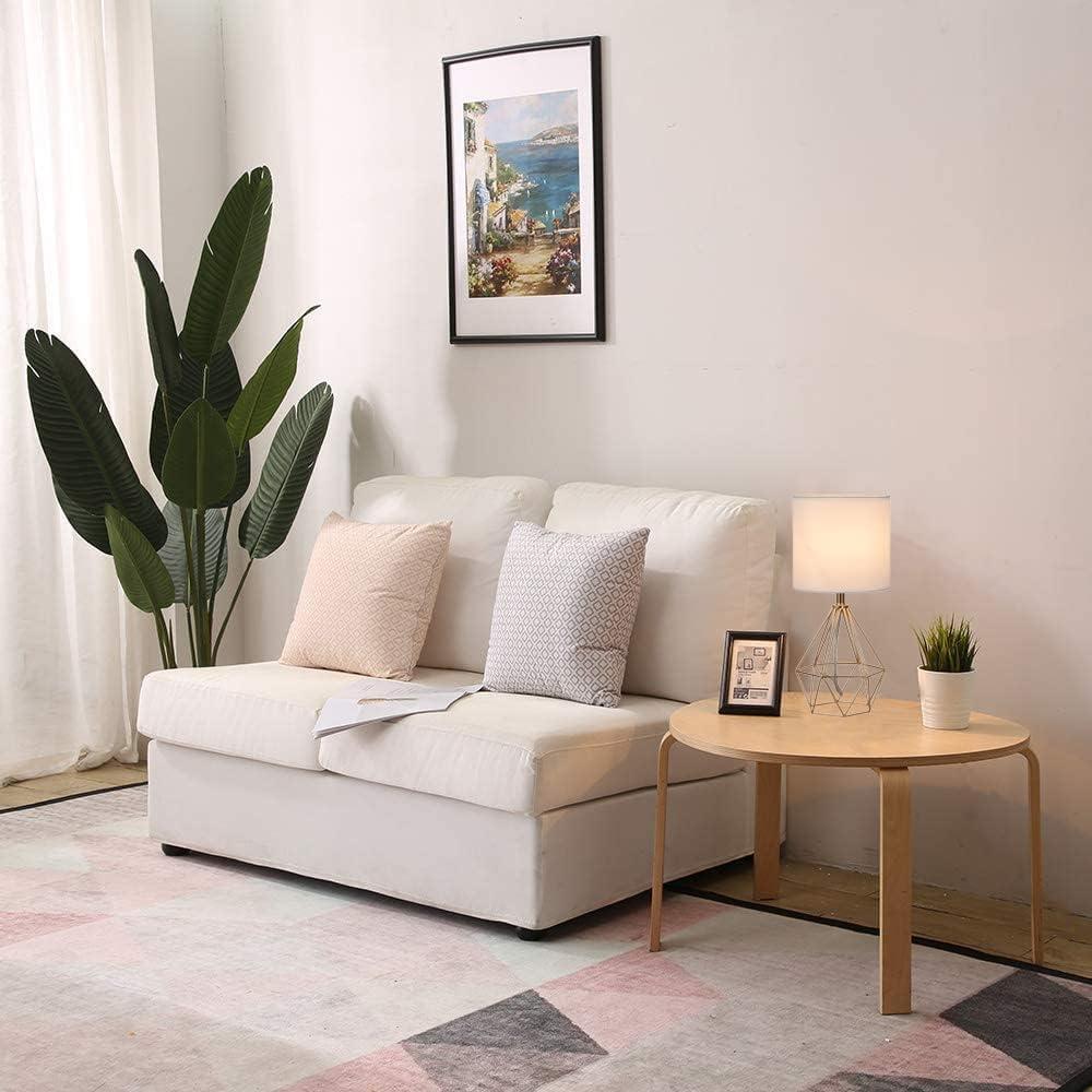COTULIN Gold Modern Hollow Out Base Bedroom Small Table Lamp,Bedside Nightstand Lamp with Geometric Metal Base White Fabric Shade,Cute Desk Lamp for Kids Living Room - Image 3