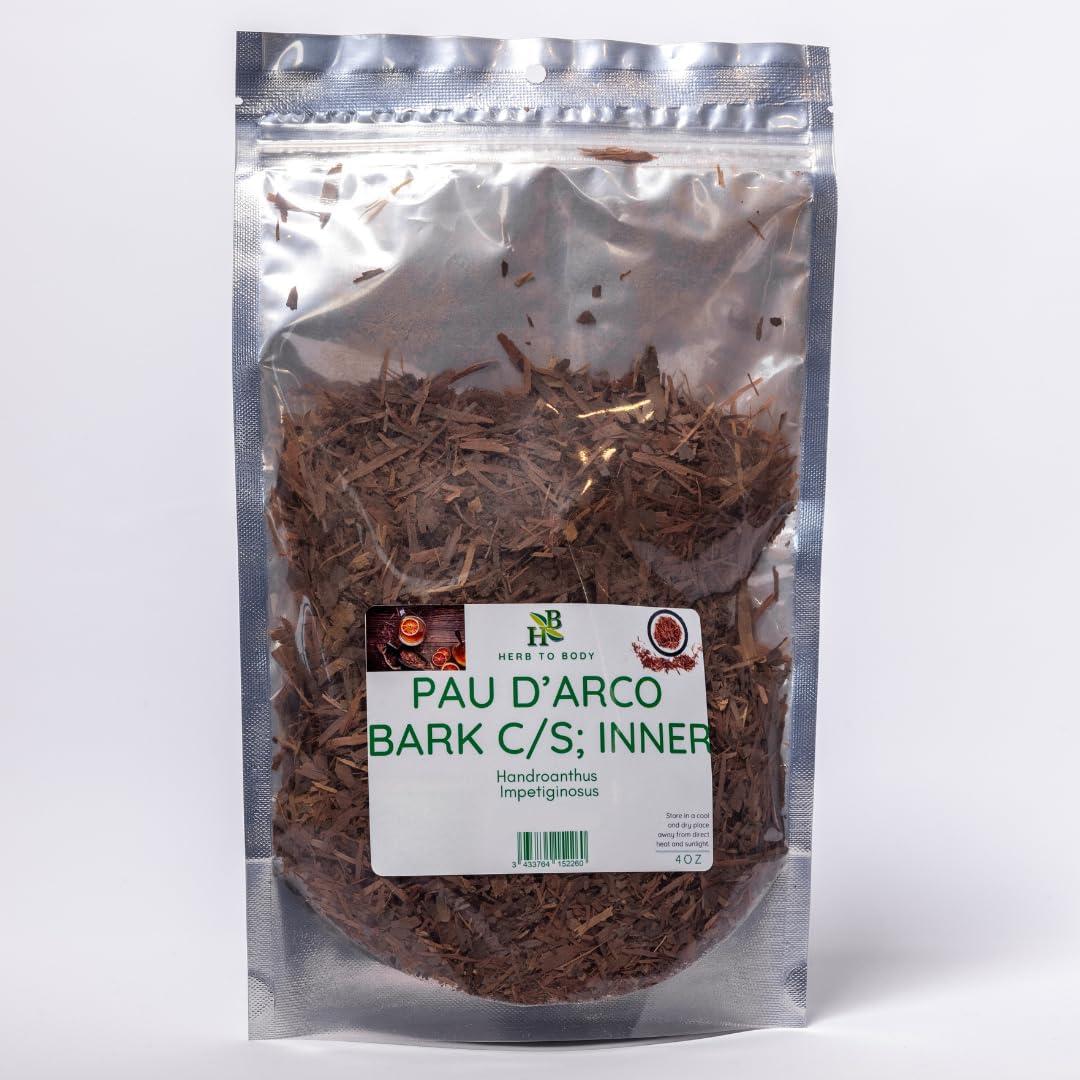 Herb To Body Pau d’Arco Bark C/S | Cut & Sifted | Inner | Handroanthus Impetiginosus | Wildcrafted | 4oz - Image 1