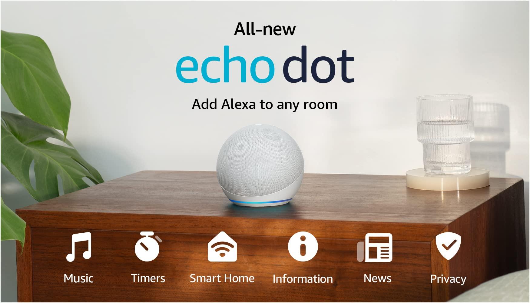 Amazon Echo Dot (newest model), Vibrant sounding Alexa speaker, Great for bedrooms, dining rooms and offices, Glacier White - Image 11