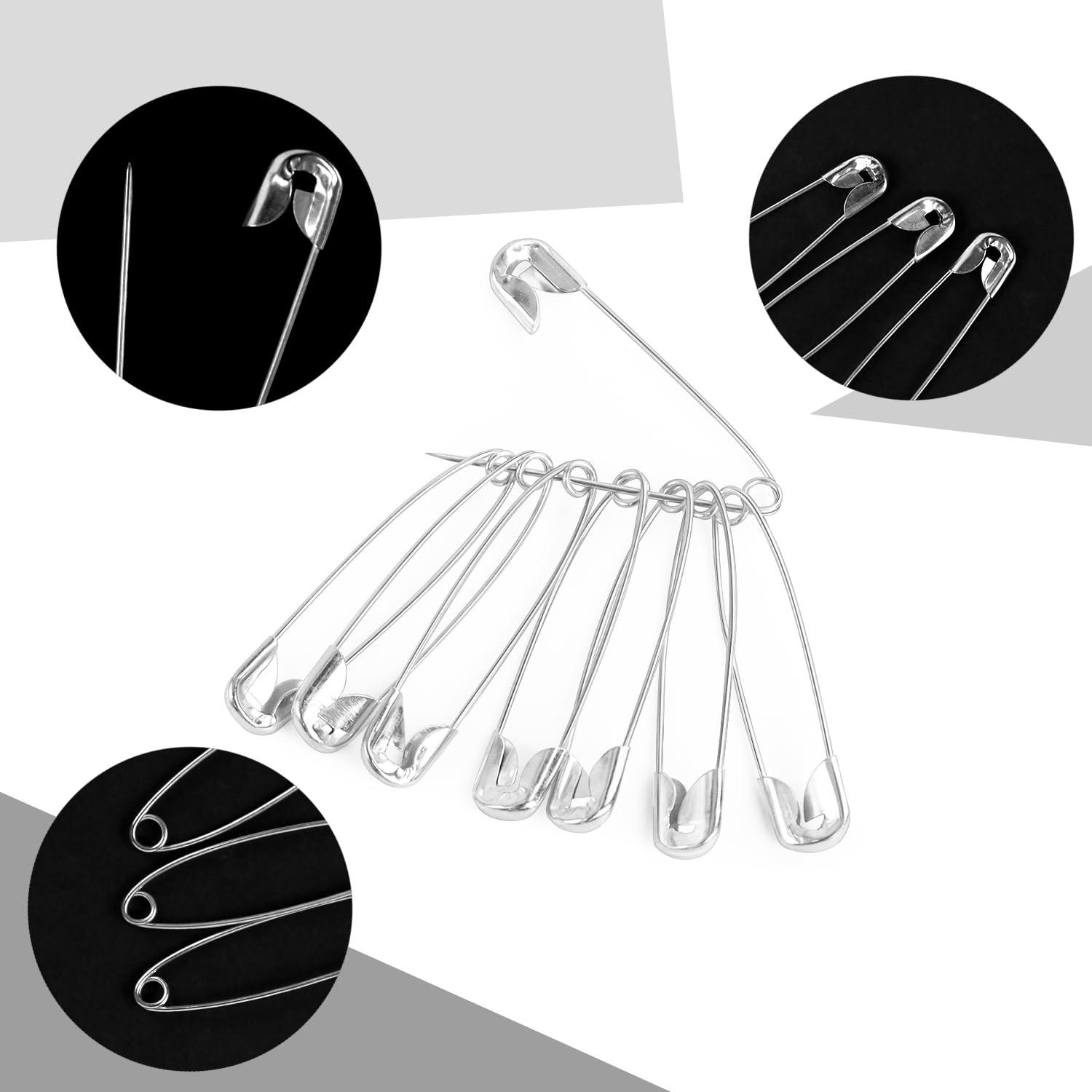 100 Pack Silver Safety Pins Assorted, Galvanized Steel Bulk Safety Pins for Sewing, Clothes, Arts & Craft (1.5 Inch / 38 mm) - Image 5