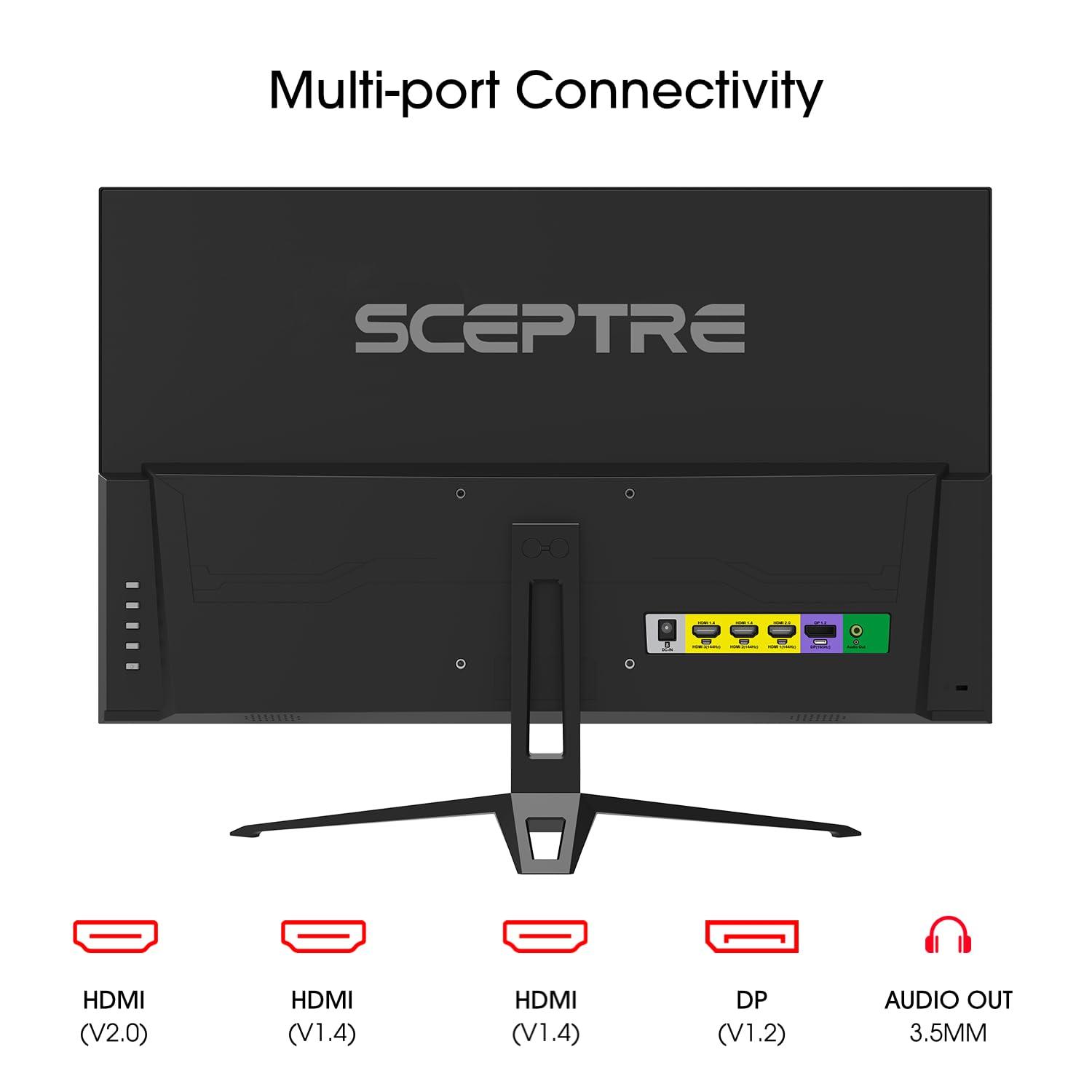 Sceptre IPS 24” Gaming Monitor 165Hz 144Hz Full HD (1920 x 1080) FreeSync Eye Care FPS RTS DisplayPort HDMI Build-in Speakers, Machine Black 2020 (E248B-FPT168),IPS 24" 165Hz - Image 4