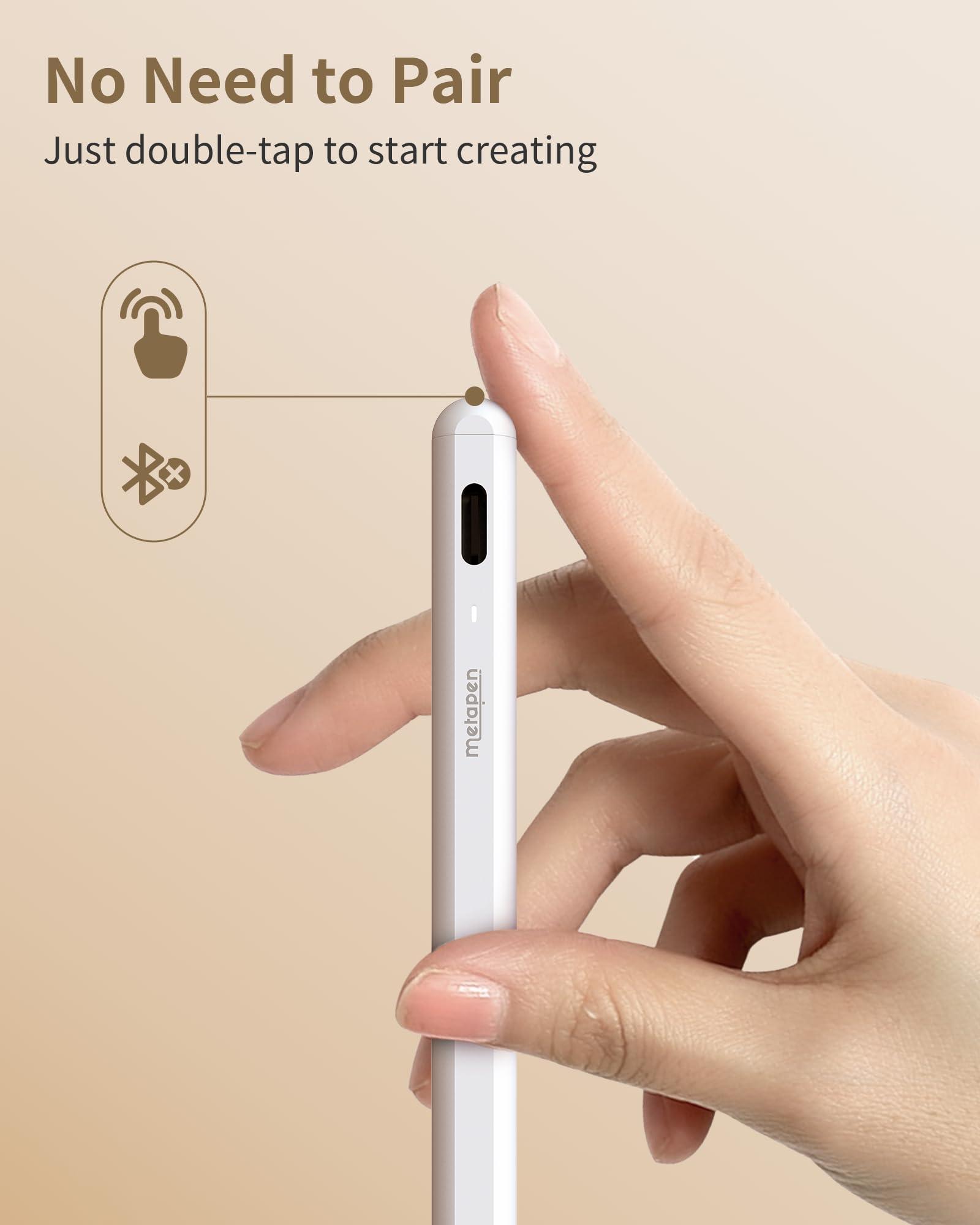 Metapen Pencil A8 for Apple iPad 2018-2025, (2X Faster Charge), Tilt Sensitivity, Pixel Precision, Stylus Pen for iPad 11/10/9/8/7/6th Gen, Pro 12.9/11/13-inch M4, Air 3/4/5/M2/M3, Mini 5/6th, White - Image 5