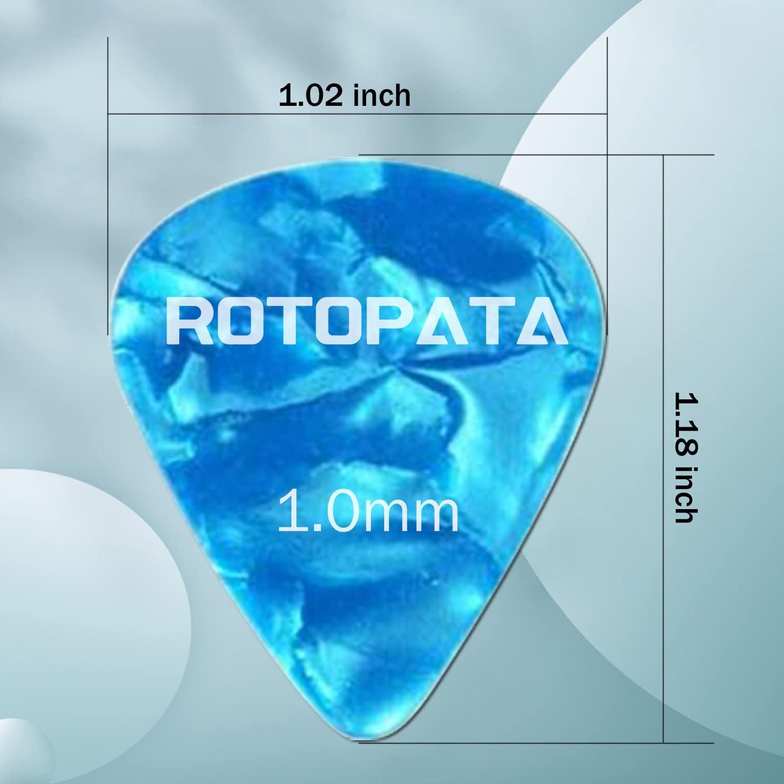 15 Pack Guitar Picks Plectrums with Organizer Storage Box, 0.5 0.75 1.0 mm Includes Thin Medium Heavy Thickness, Variety Colorful Celluloid Plectrums for Bass Electric Acoustic Guitars Ukulele - Image 3