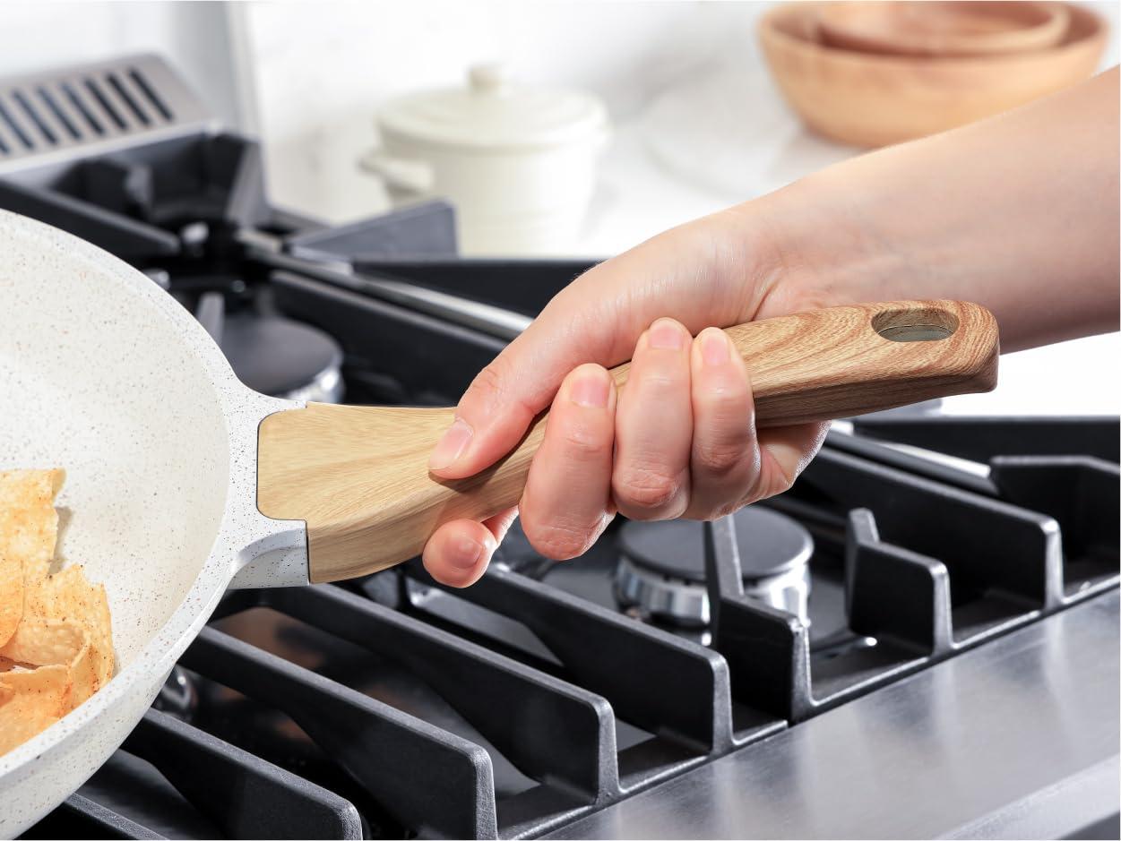 SENSARTE Nonstick Ceramic Frying Pan Skillet, 9.5 Inch Omelet Pan, Healthy Non Toxic Chef Pan, Induction Compatible Egg Pan with Heat Resistant Handle, PFAS-Free - Image 8