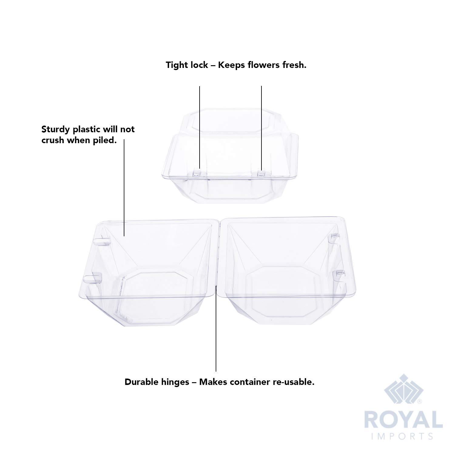 Royal Imports Clear Plastic Flower Box for Corsage, Boutonniere, Rose, Orchid Prom Wedding Craft Container 5x4x3-10 Pack - Image 5