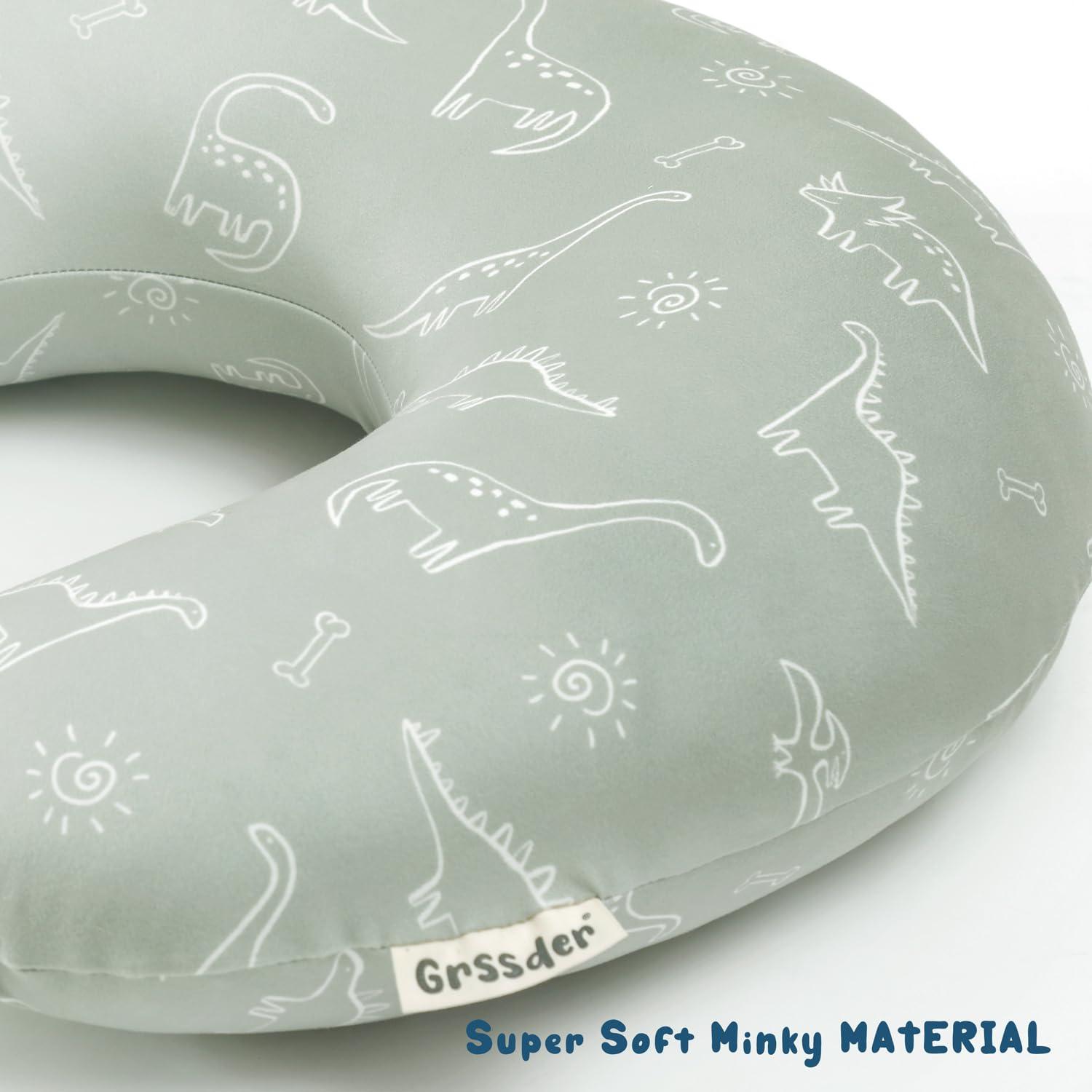 GRSSDER Nursing Pillow Cover Stretchy Minky Removable Nursing Covers for Breastfeeding Pillows, Ultra Soft Comfortable Slipcover for Boy and Girls, Dinosaurs Print - Image 7