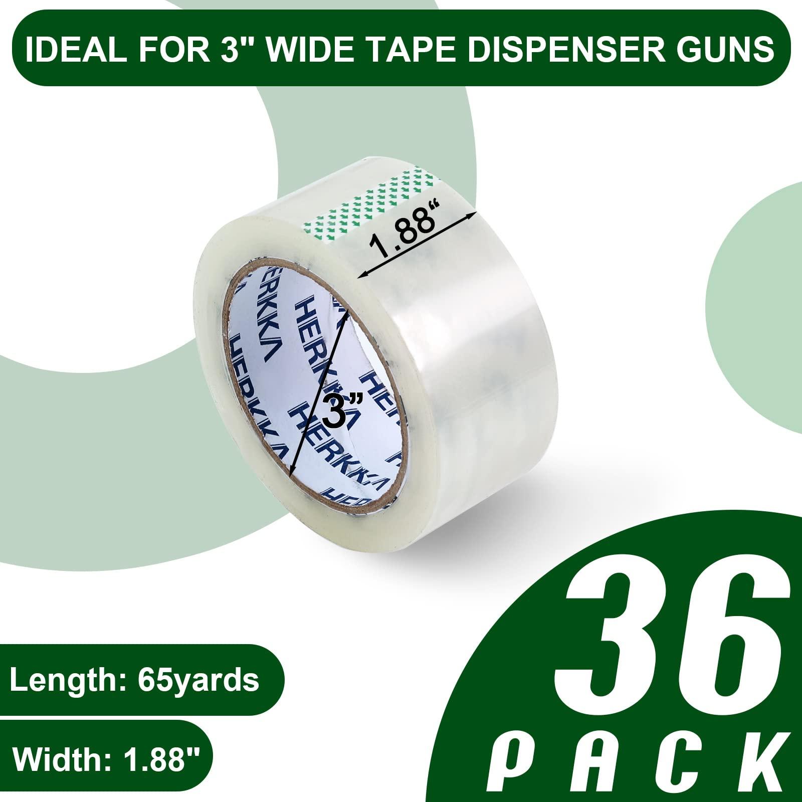 HERKKA Clear Packing Tape, 36 Rolls Heavy Duty Packaging Tape for Shipping Packaging Moving Sealing, Thicker Clear Packing Tape, 1.88 inches Wide, 65 Yards Per Roll, 2340 Total Yards - Image 3