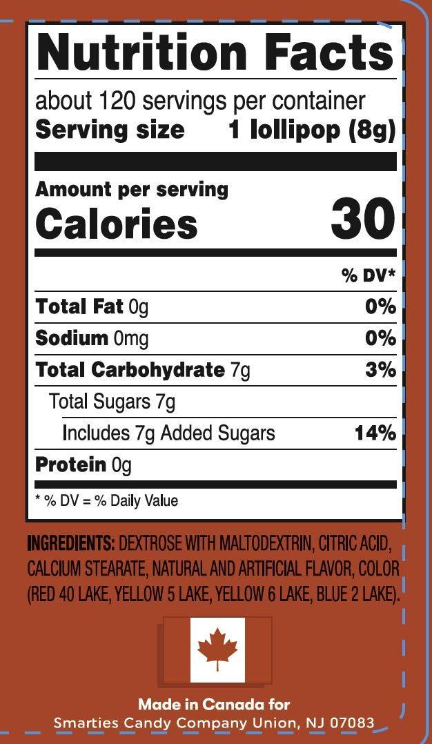 Smarties Lollies | Gluten Free, Peanut ,Fat Free Assorted Fruity Flavors, Low Calorie Perfect for Birthdays, Parties Made by US Candy Company Since 1949 - 34 oz 120 Count Lollipops - Image 2