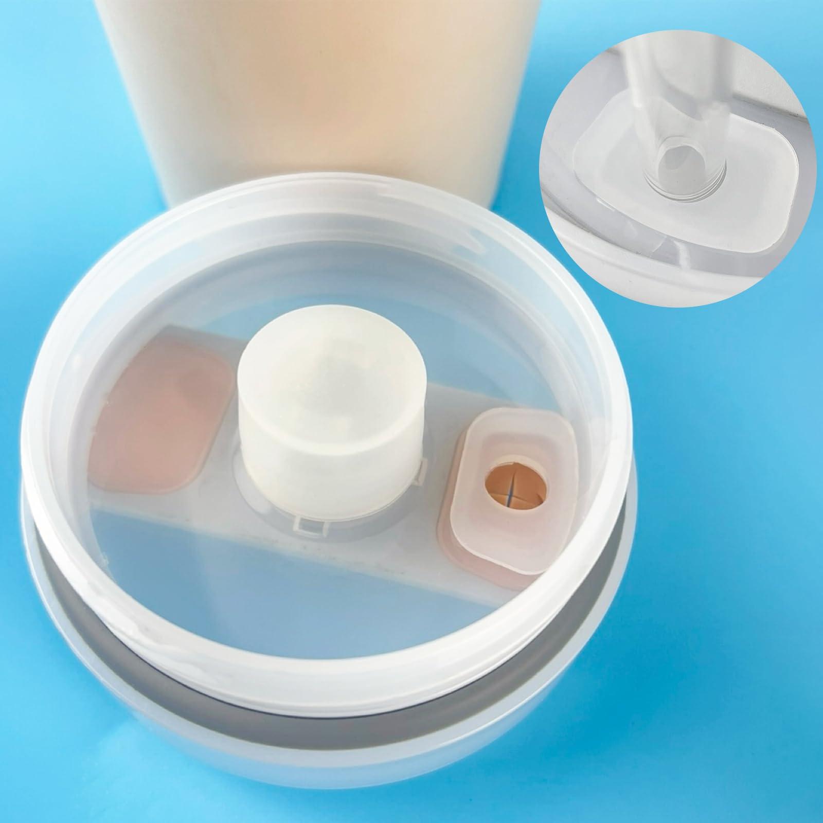Velaco 9 PCS Accessories for Stanley 30/40 oz Tumbler, including Spill-Proof Stopper Set, Straw Toppers, Silicone Cup Boot, Keychain Charm - White - Image 3