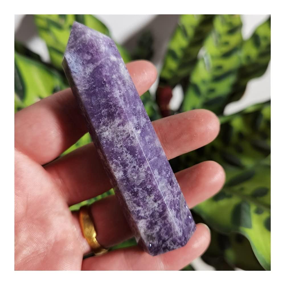 Health & Household 1PC Natural Crystal Lepidolite Column Crystal Point Quartz Mineral Stone Healing Obelisk Wand Home Decor DIY Gift Decoration - Image 5