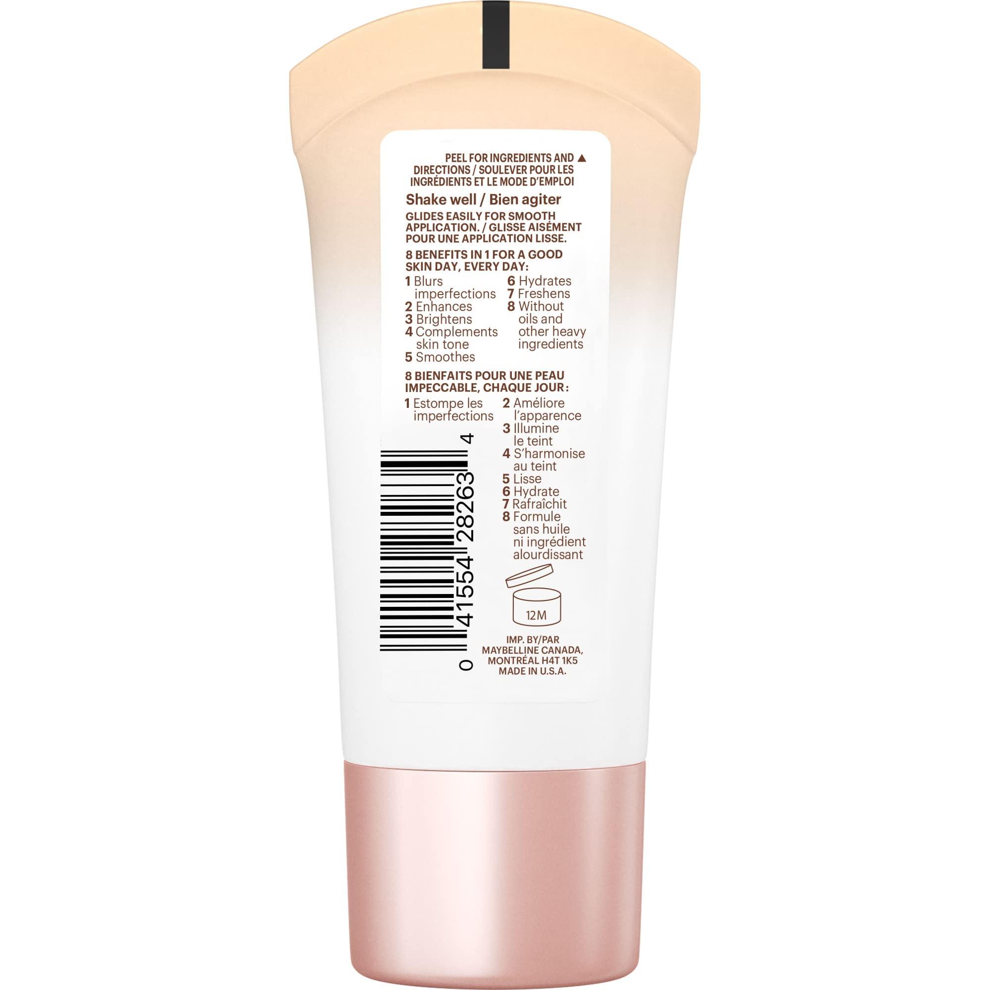Maybelline Dream Fresh Skin Hydrating BB cream, 8-in-1 Skin Perfecting Beauty Balm with Broad Spectrum SPF 30, Sheer Tint Coverage, Oil-Free, Light/Medium, 1 Fl Oz - Image 4