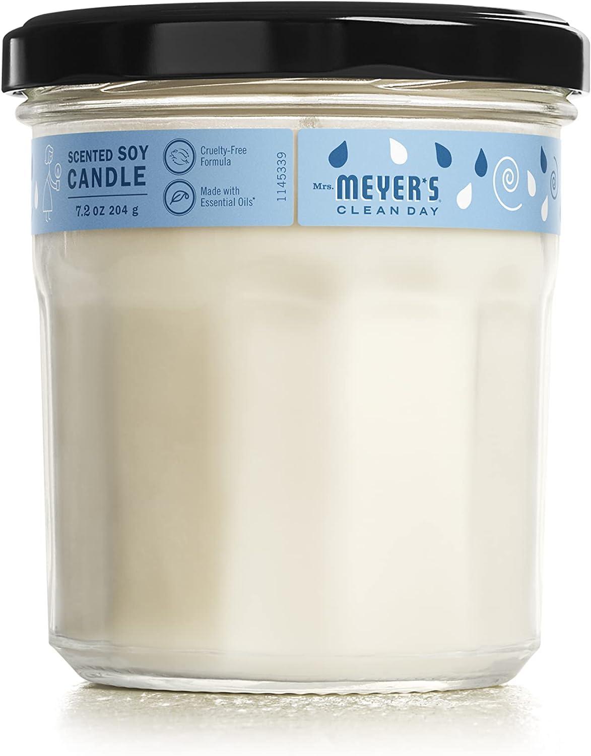 MRS. MEYER'S CLEAN DAY Soy Aromatherapy Candle, 35 Hour Burn Time, Made with Soy Wax and Essential Oils, Rain Water, 7.2 oz - Pack of 2 - Image 2