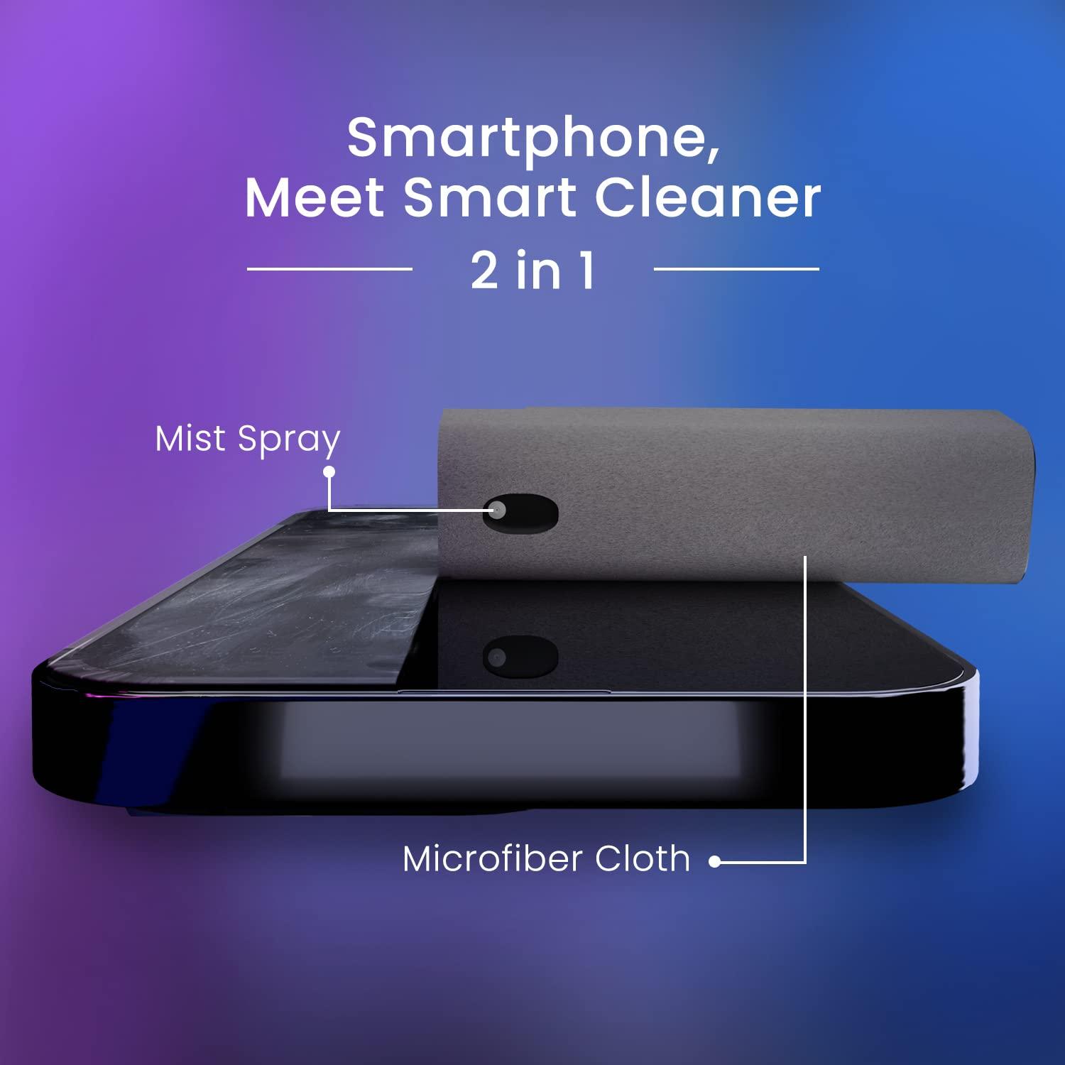 EVEO Screen Cleaner Spray and Wipe - 2-in-1 Car Screen Cleaner & iPhone Cleaner Touchscreen Mist Cleaner for Laptop, Computer, MacBook, iPad and More - Streak-Free Shine - Grey - Image 4