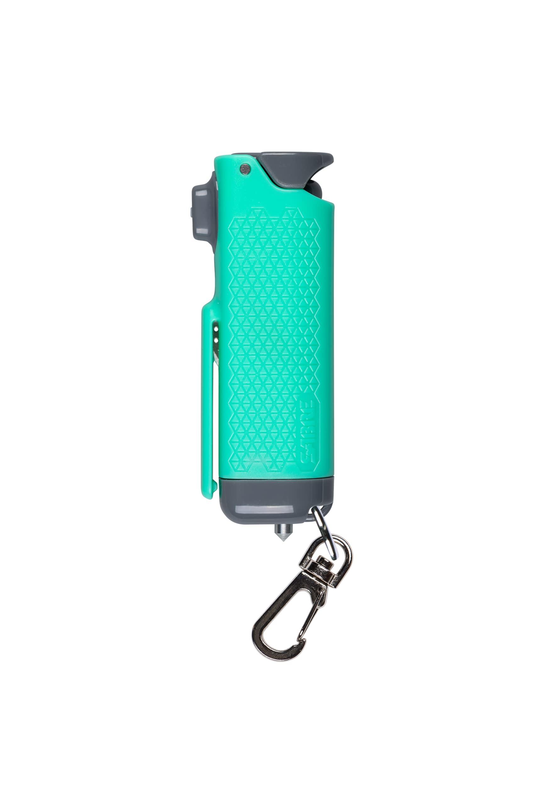 SABRE Safe Escape 3-In-1 Pepper Gel With Seat Belt Cutter & Window Breaker, Maximum Strength Pepper Spray, Snap Clip Keychain for Easy Carry & Fast Access, 0.54 fl oz, Easy to Use Fast Flip Top Safety