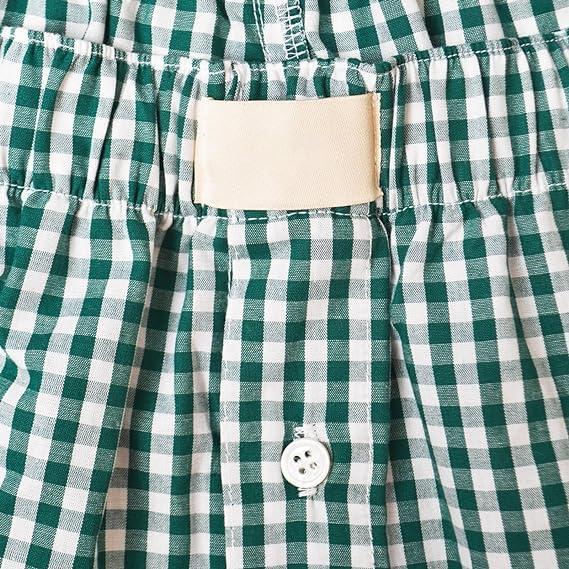 Women's Lounge Shorts Cute Soft Elastic Low Waist Plaid Print Button Front Pajama Bottoms Boxer Shorts Sleepwear - Image 4