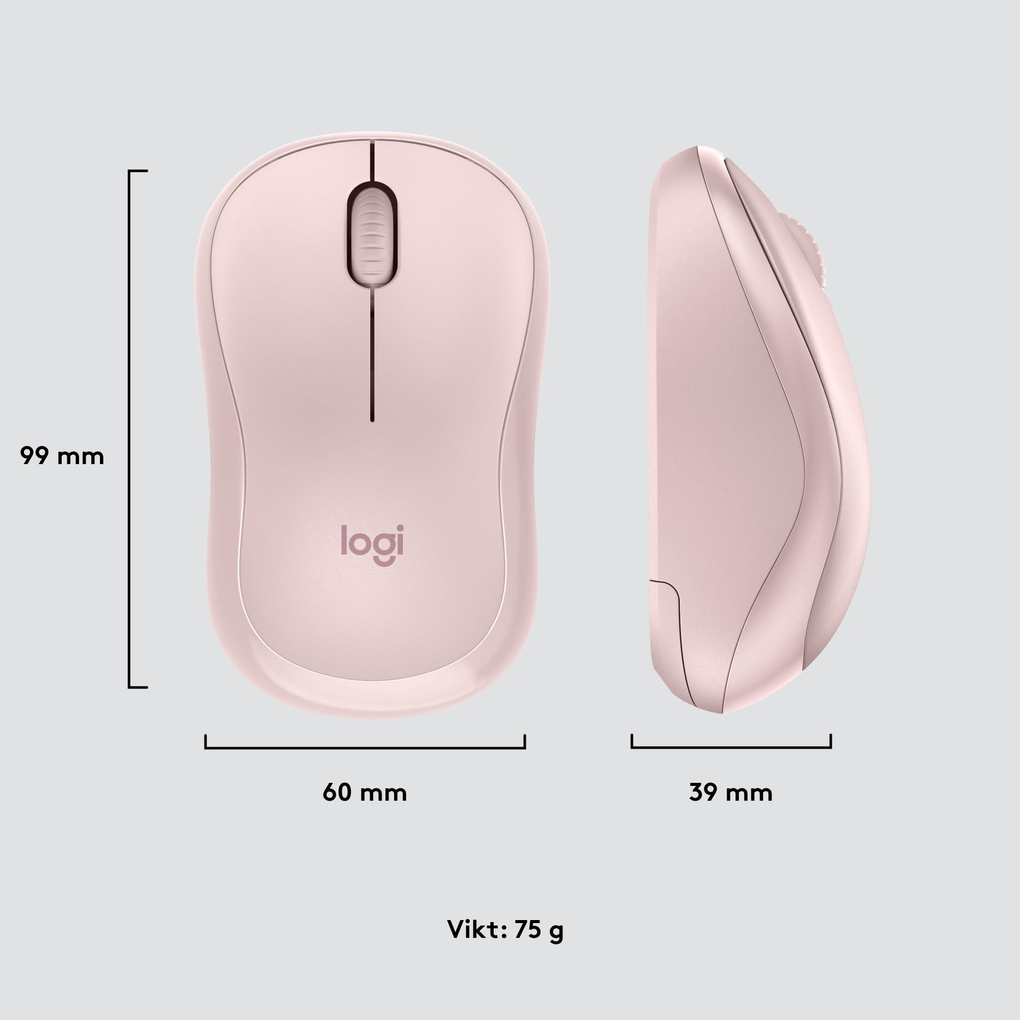 Logitech M220 Silent Wireless Mouse, 2.4 GHz with USB Receiver, 1000 DPI Optical Tracking, 18-Month Battery, Ambidextrous, Compatible with PC, Mac, Laptop - Pink - Image 2