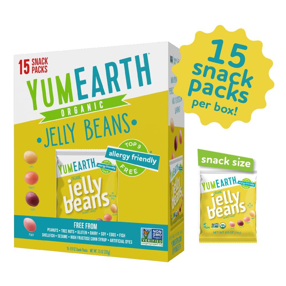 YumEarth Organic Jelly Beans - Fruity Candy Snack Packs, Gluten Free Snacks for Kids - Allergy Friendly, Non-GMO, No Artificial Flavors or Dyes - Assorted Flavors, 7.5 oz. (Pack of 15) - Image 3