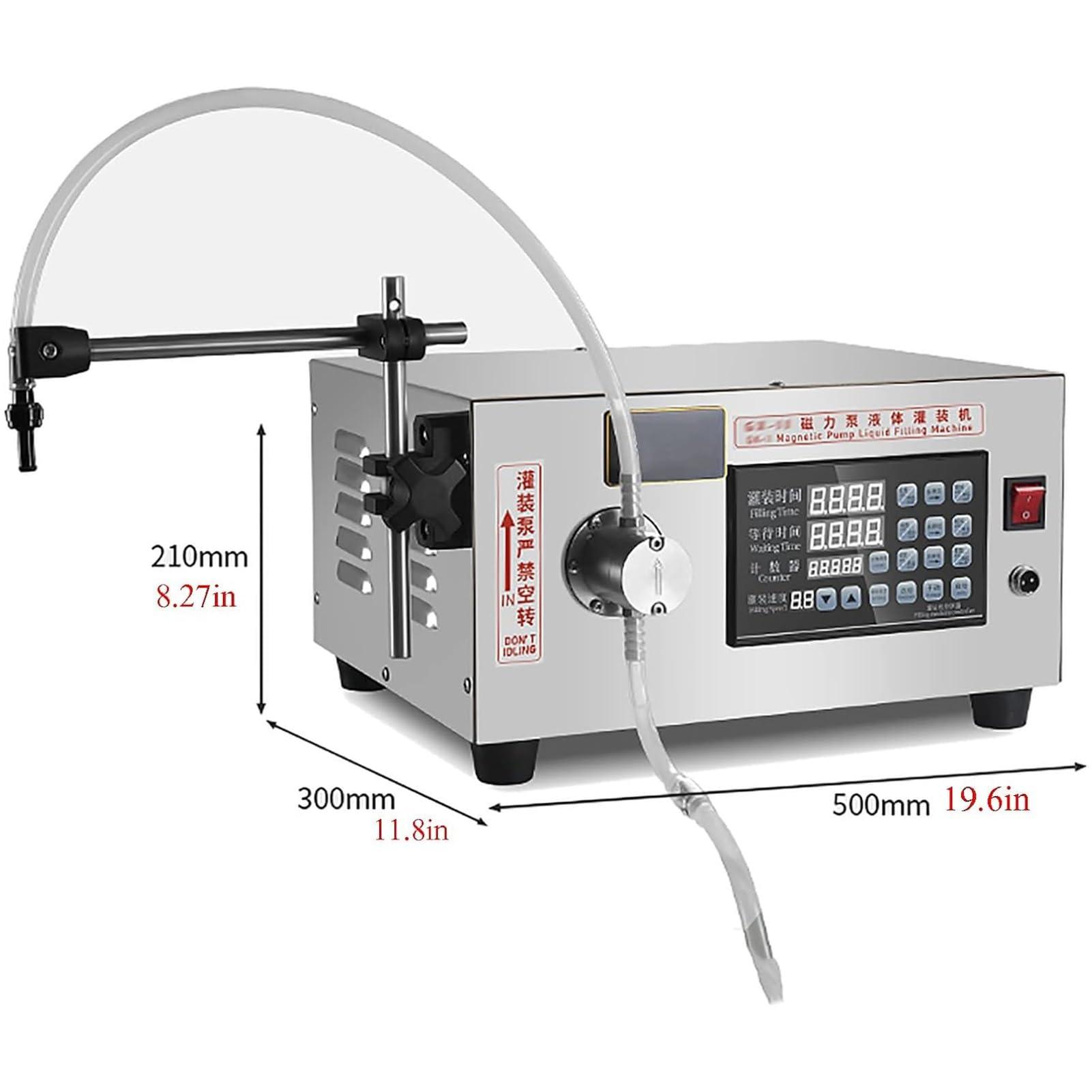 YUGXTH Liquid Filling Machine, Single Head Magnetic Pump Bottle Filler, Automatic Liquid Bottle Tube Filler, Stainless Steel Bottling Machine with Foot Pedal, for Cosmetics, Beverages, Oil - Image 2