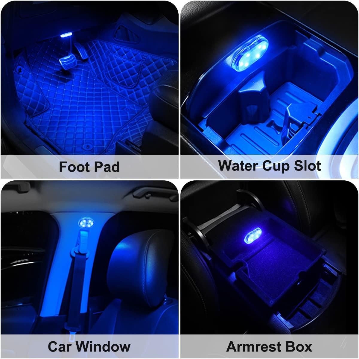 4Pcs Car LED Lights Interior Wireless, 7 Colors Interior Car Lights with 6 Bright LED Lamp Beads, Portable USB Rechargeable Car Interior Led Night Light for Car Decor - Image 5