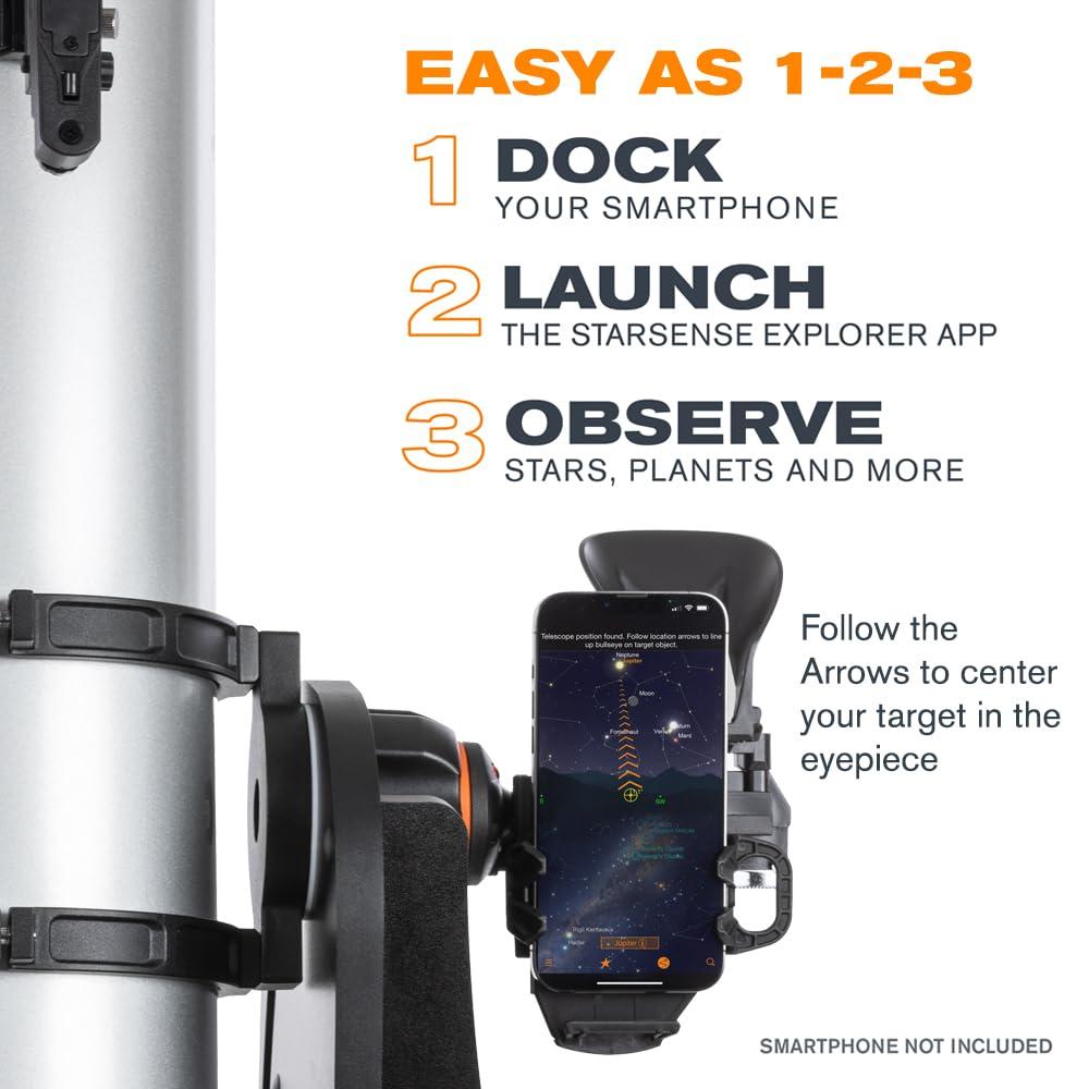 Celestron 22482 StarSense Explorer 150mm Tabletop Dobsonian Smartphone App-Enabled Telescope Works with StarSense App to Help You Find Nebulae, Planets & More – iPhone/Android Compatible - Image 2