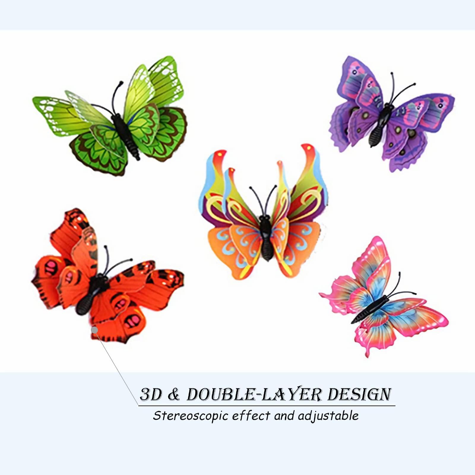 OPSEAM Butterfly Wall Decor 24/48 PCS, 3D Butterflies Stickers for Party Decorations with Magnets(Colorful, 24) - Image 4