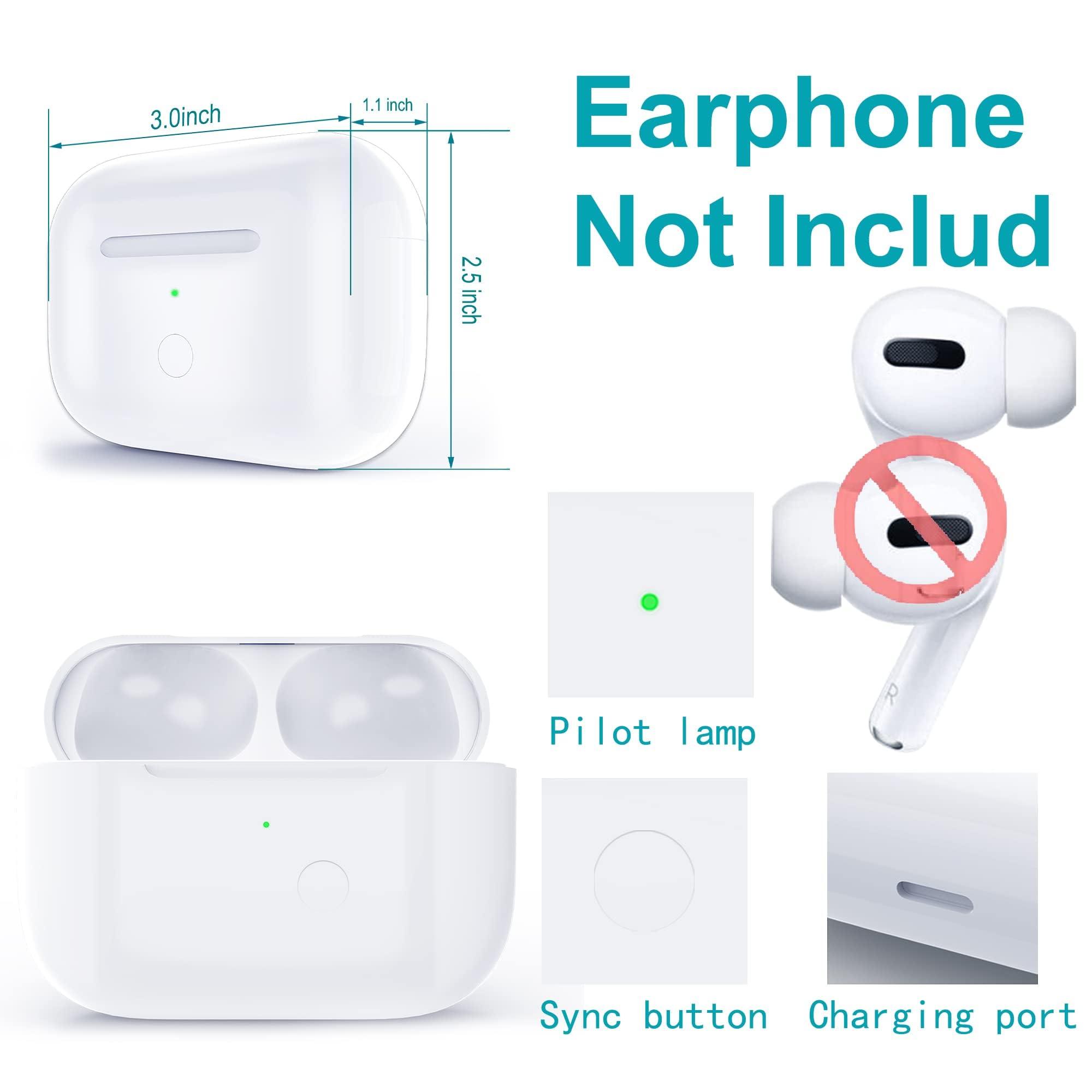Wireless Charging Case Compatible with AirPods Pro 1st & 2nd Generation, for Airpods Pro Charger Replacement Cases, Support Bluetooth Pairing&Sync Button,661 Mah Built-in Battery,White - Image 2