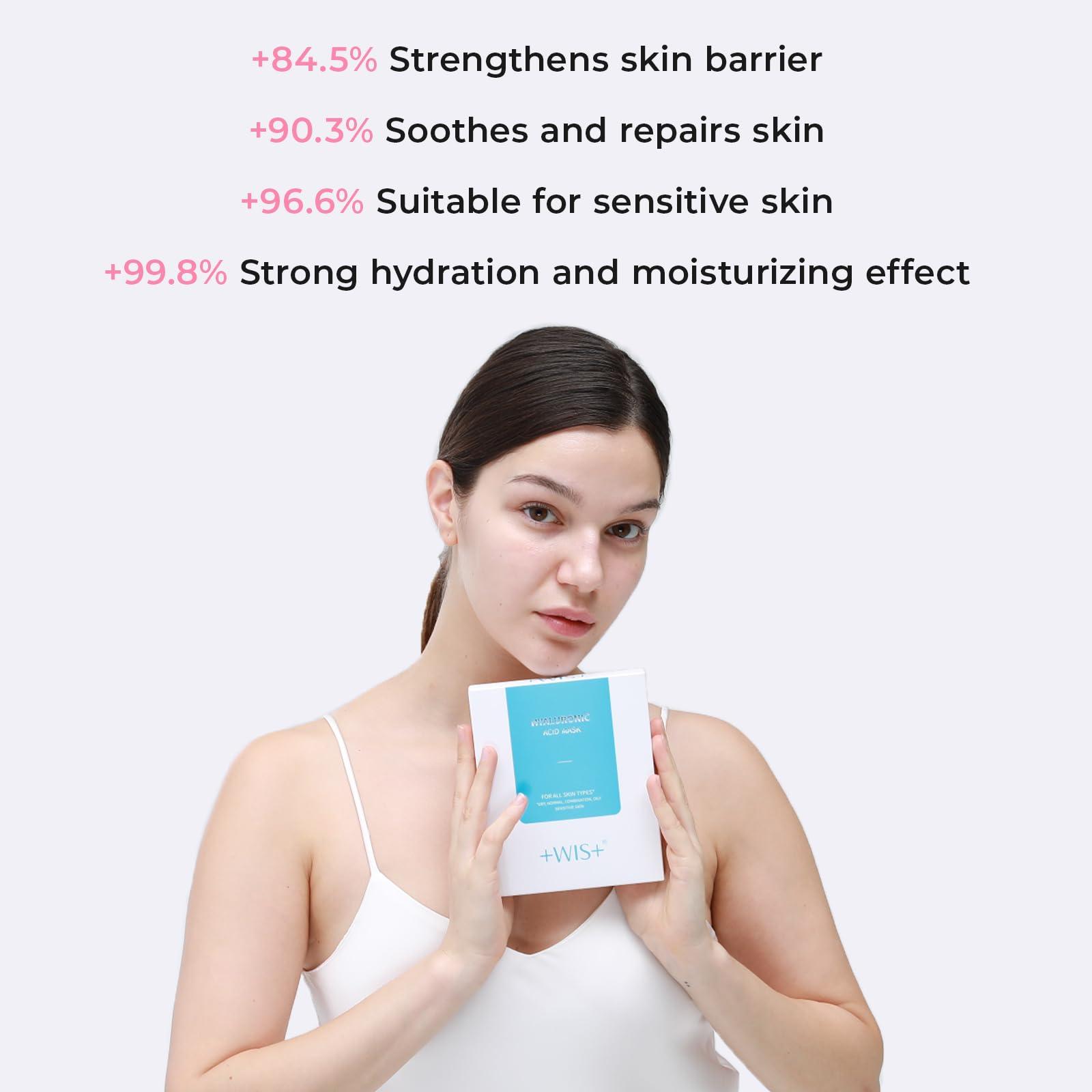 +WIS+ Hyaluronic Acid Face Mask 24 EA with Hyaluronic Acid Serum and Vitamin B5, Hydrating Facial Mask for Dry Skin, Anti-Aging Mask to Plump and Repair Dehydrated Skin, Safe on Sensitive Skin - Image 10
