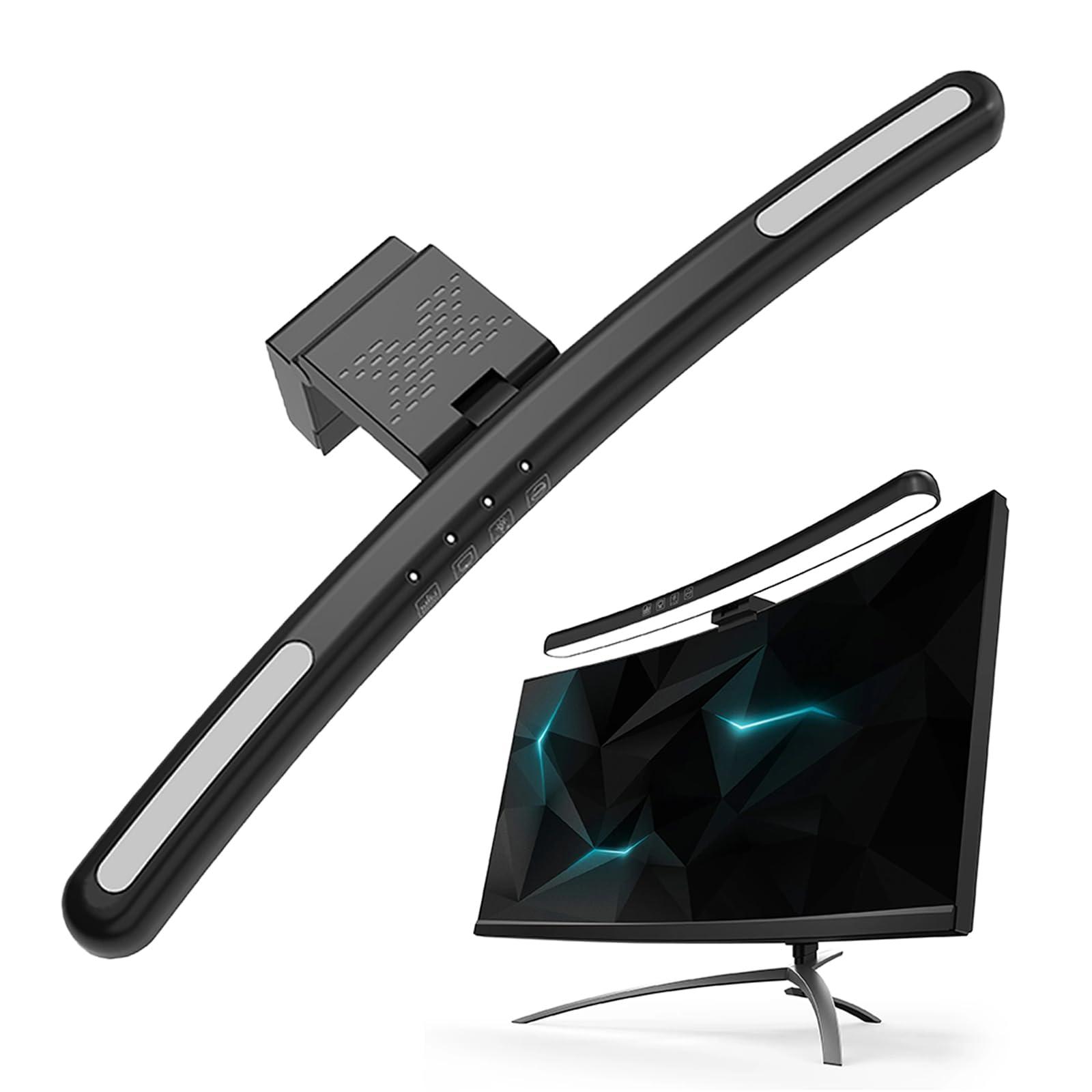 Curved Monitor Light Bar for 24-27 Inch Curved Screens Light Bar with 7 RGB, Stepless Dimming 3 Color Temperatures USB Powered Gaming Computer Light