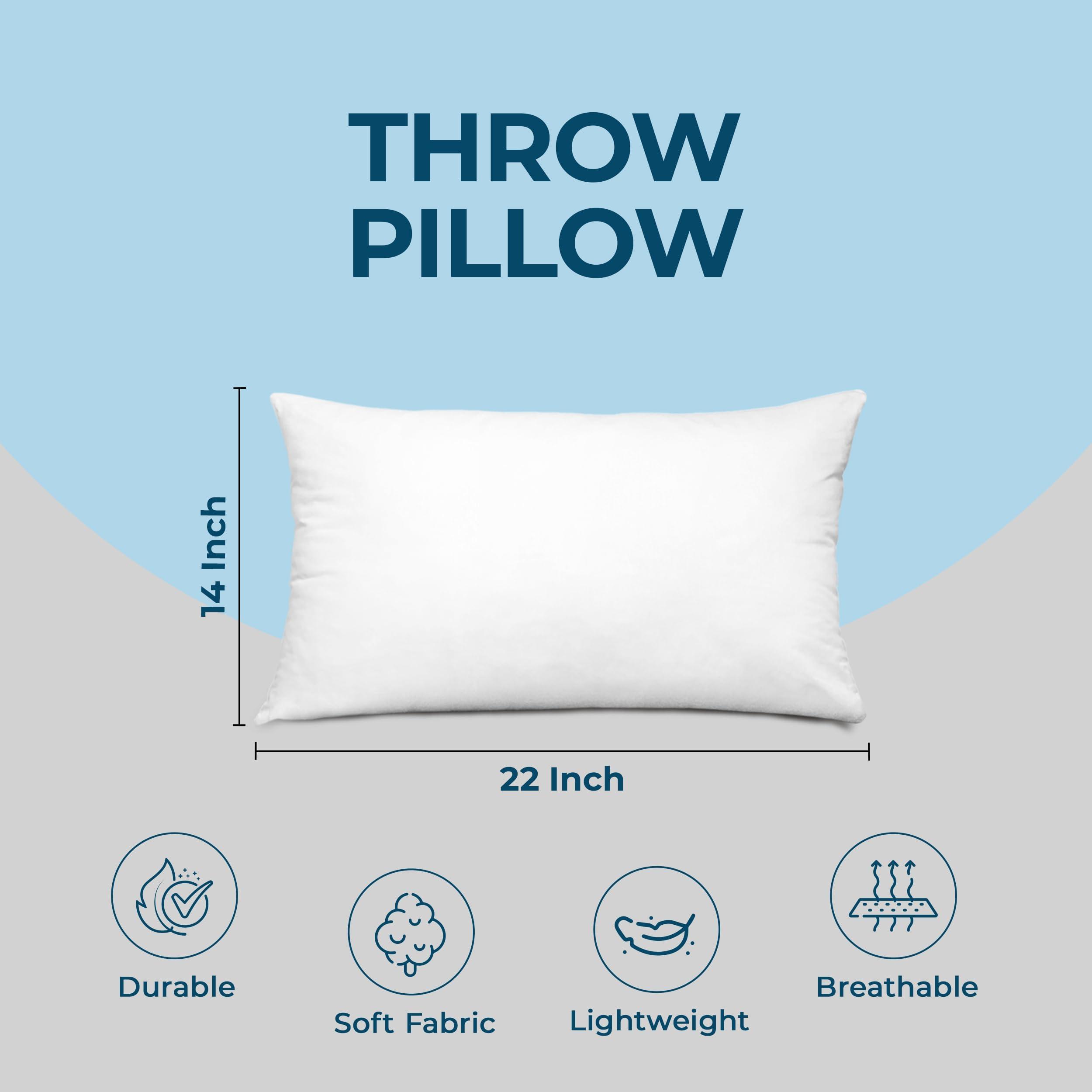 Utopia Bedding Throw Pillows (Set of 4, White), 14 x 22 Inches Pillows for Sofa, Bed and Couch Decorative Stuffer Pillow - Image 3