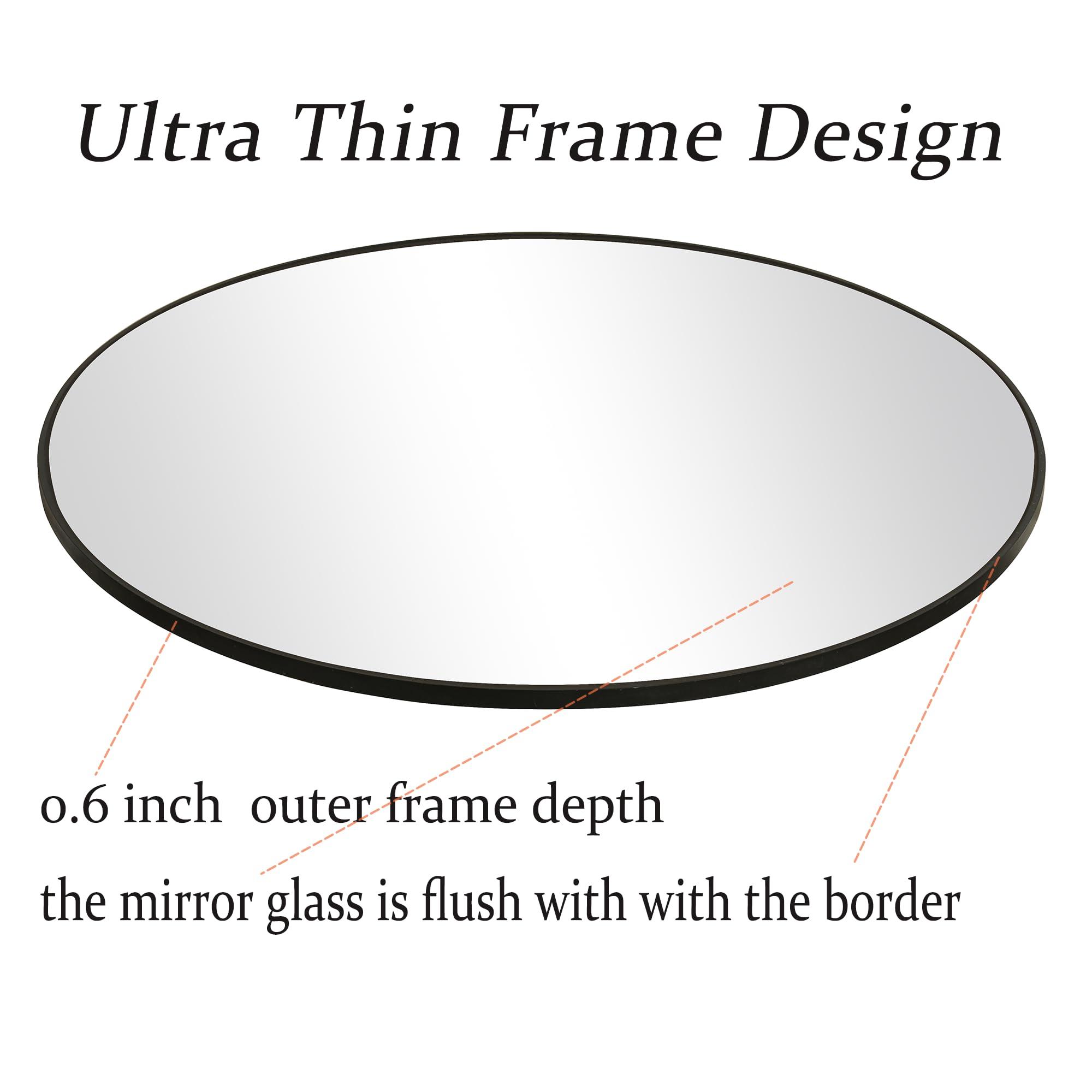 DUQIMO Round Wall Mirror 36 Inches,Large Circle Mirrors with Black Frame for Bathroom Entryway Bedroom & Living Room,Tempered Glass-Shatterproof Mirror(36" Black) - Image 4