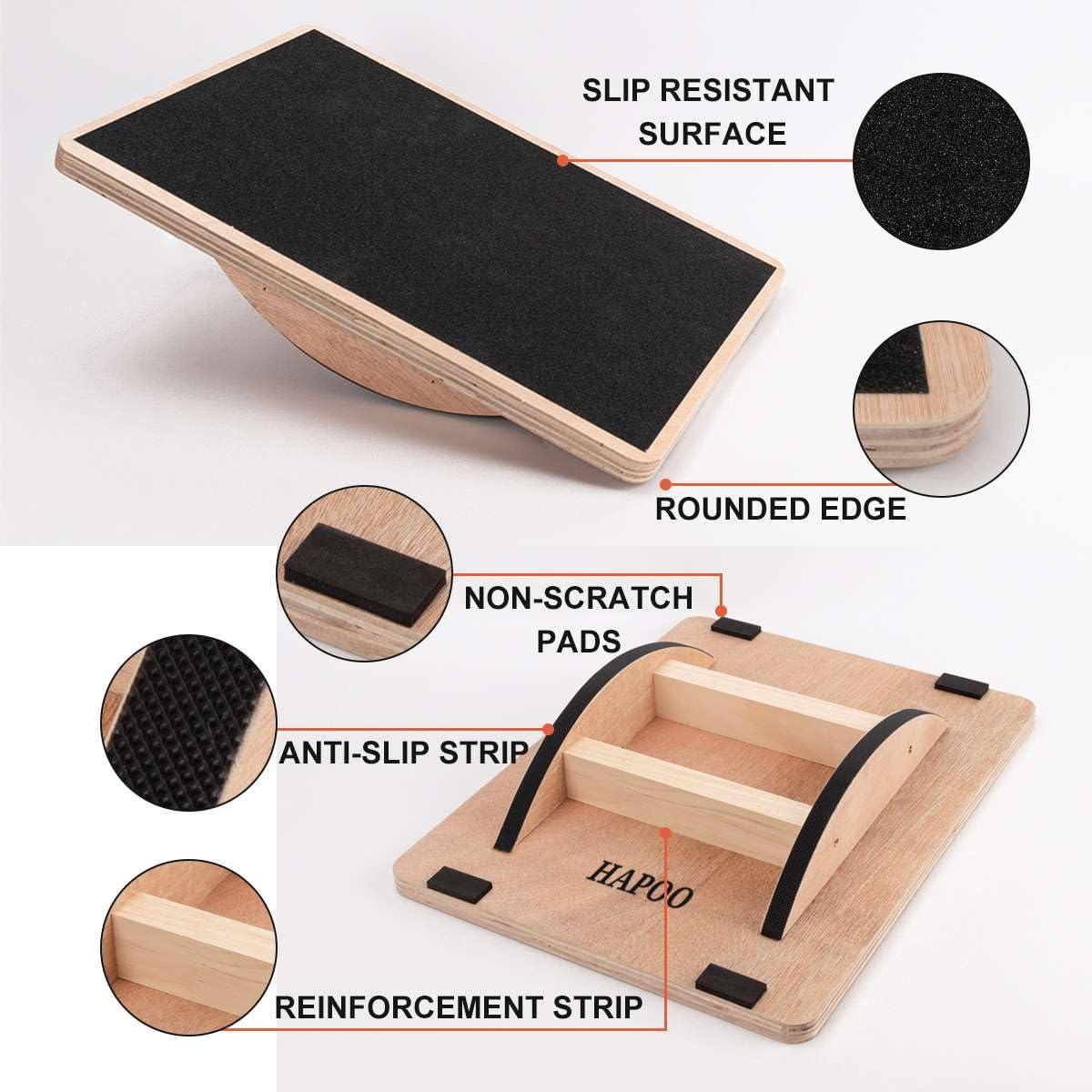 Wooden Wobble Board for Adults - Anti-Slip Balance Board for Stand-Desk Core Strength Therapy - Image 2