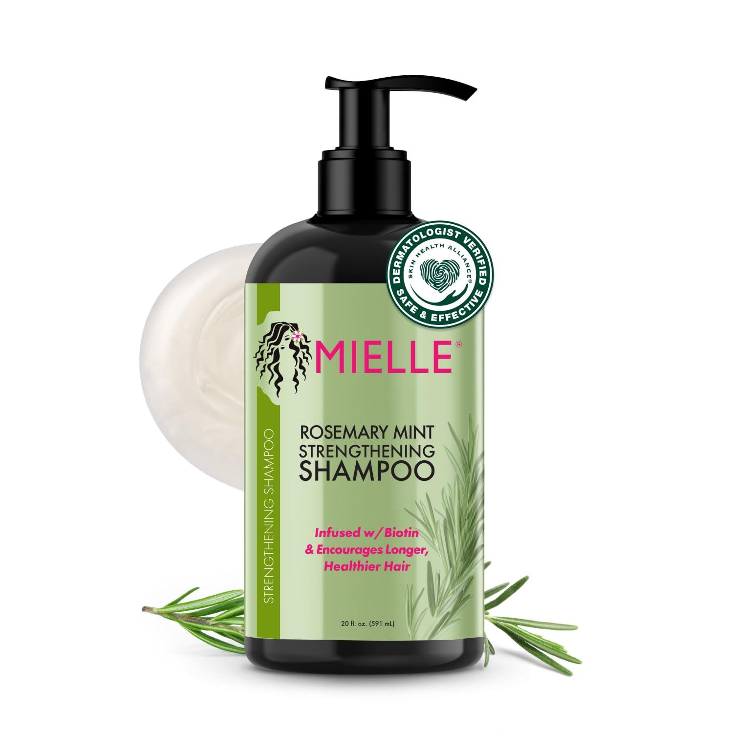 Mielle Organics Rosemary Mint Strengthening Shampoo Infused with Biotin, Cleanses and Helps Strengthen Weak and Brittle Hair (12 Fl Oz)