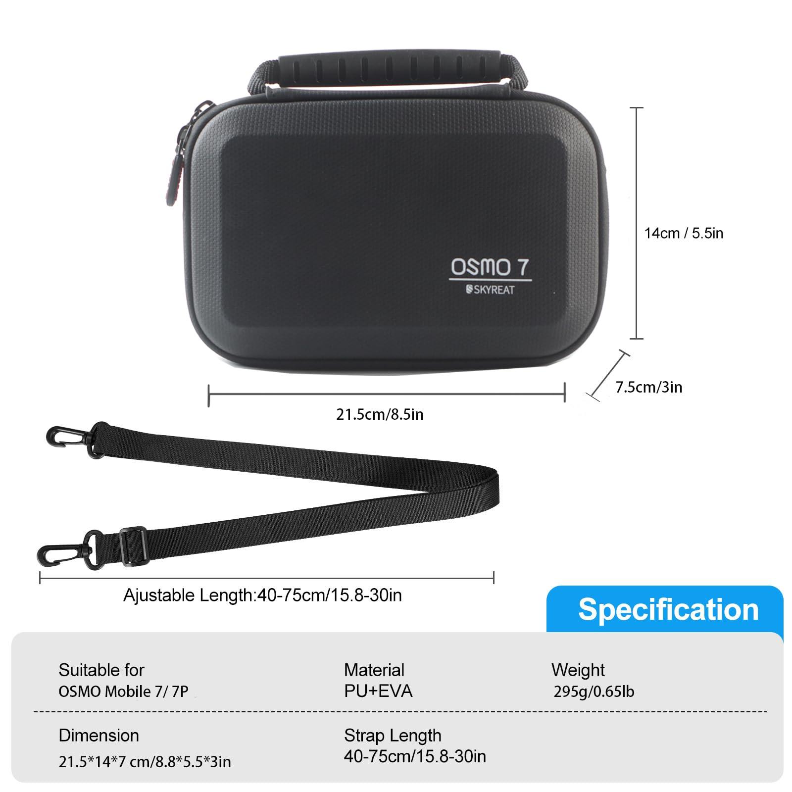Skyreat Osmo Mobile 7P Case,PU Leather Portable Storage OM 7P Case Shoulder Bag for DJI OM 7 /7P Smartphone Gimbal Stabilizer Accessories - Image 3