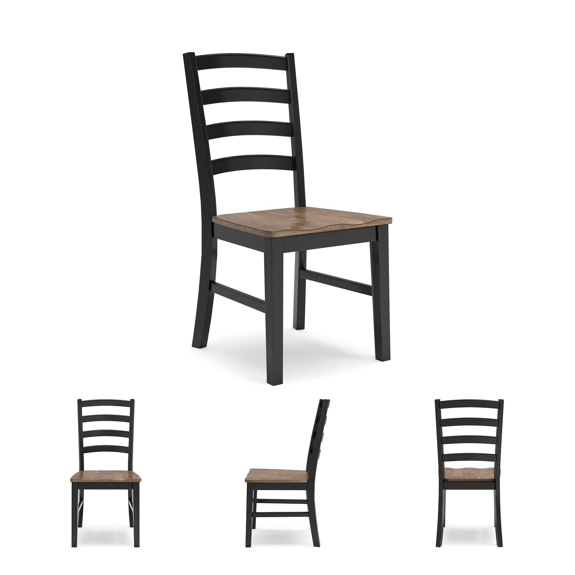 Signature Design by Ashley Wildenauer Rustic Armless Dining Chair, Set of 2, Black & Light Brown - Image 7