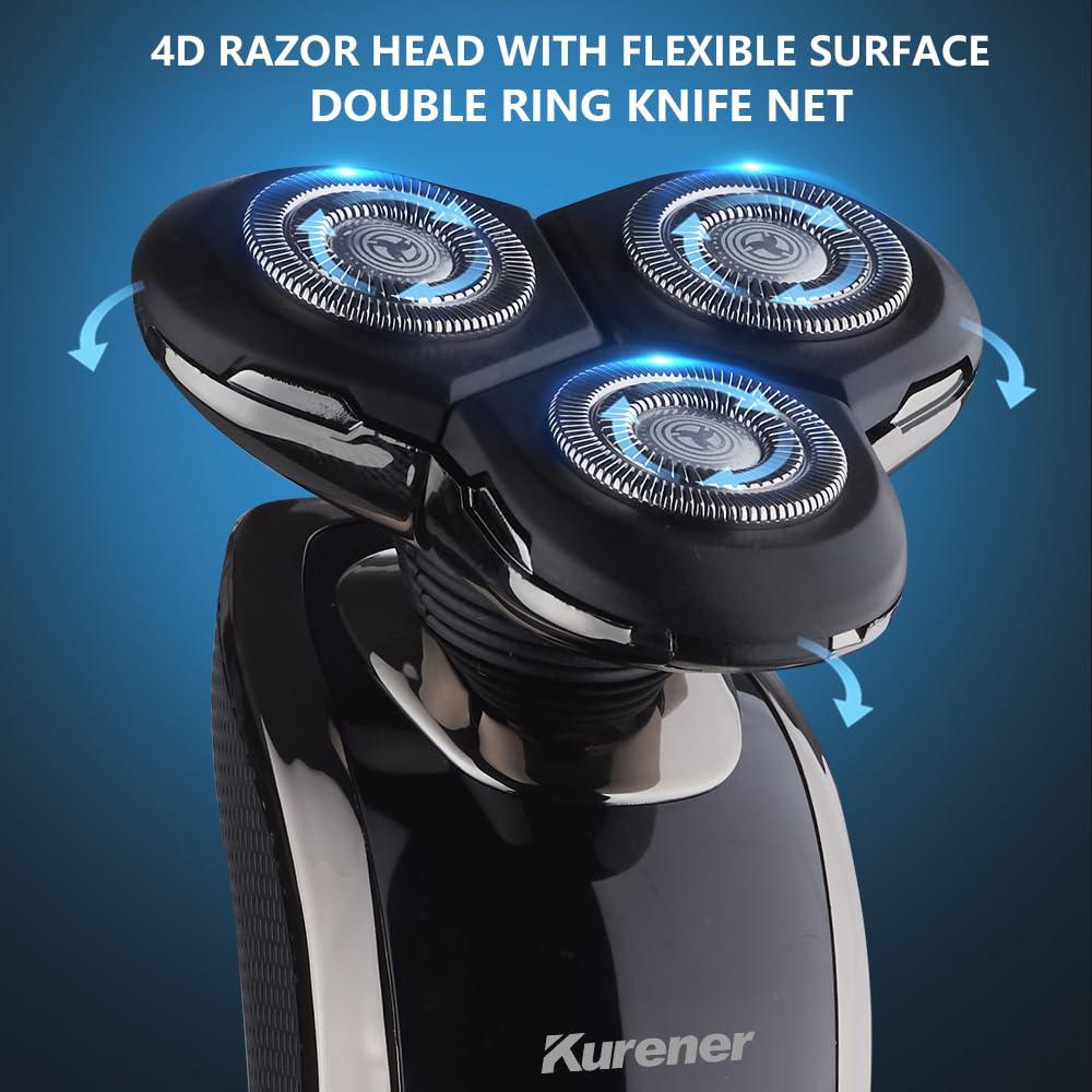 Electric Razor for Men Shaver Rechargeable Waterproof Rotary for Shaving with Nose Trimmer Sideburns Trimmer Face Cleaning Brush - Image 5