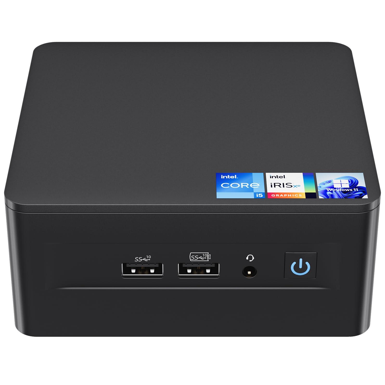ASUS NUC 12Pro, Intel NUC 12 Pro NUC12WSHi5 Mini PC, Intel Core i5-1240P (12C/16T, Up to 4.4GHz), 16GB DDR4 RAM, 512GB PCIe 4.0 NVMe SSD, Iris Xe Graphics, WiFi 6E, BT 5.3, 8K Support, Win 11 Pro