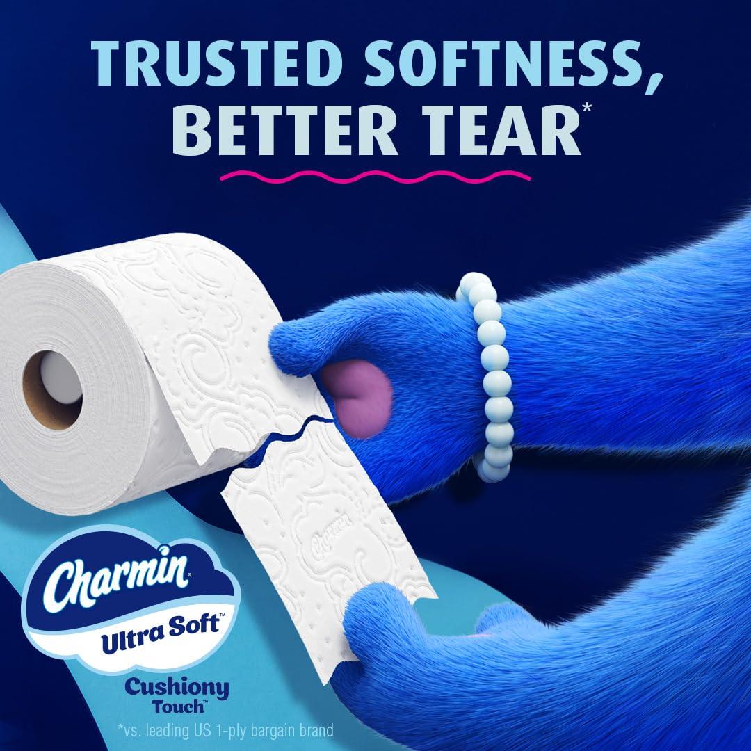 Charmin Toilet Paper Ultra Soft Cushiony Touch, 18 Family Mega Rolls = 90 Regular Rolls - Image 7
