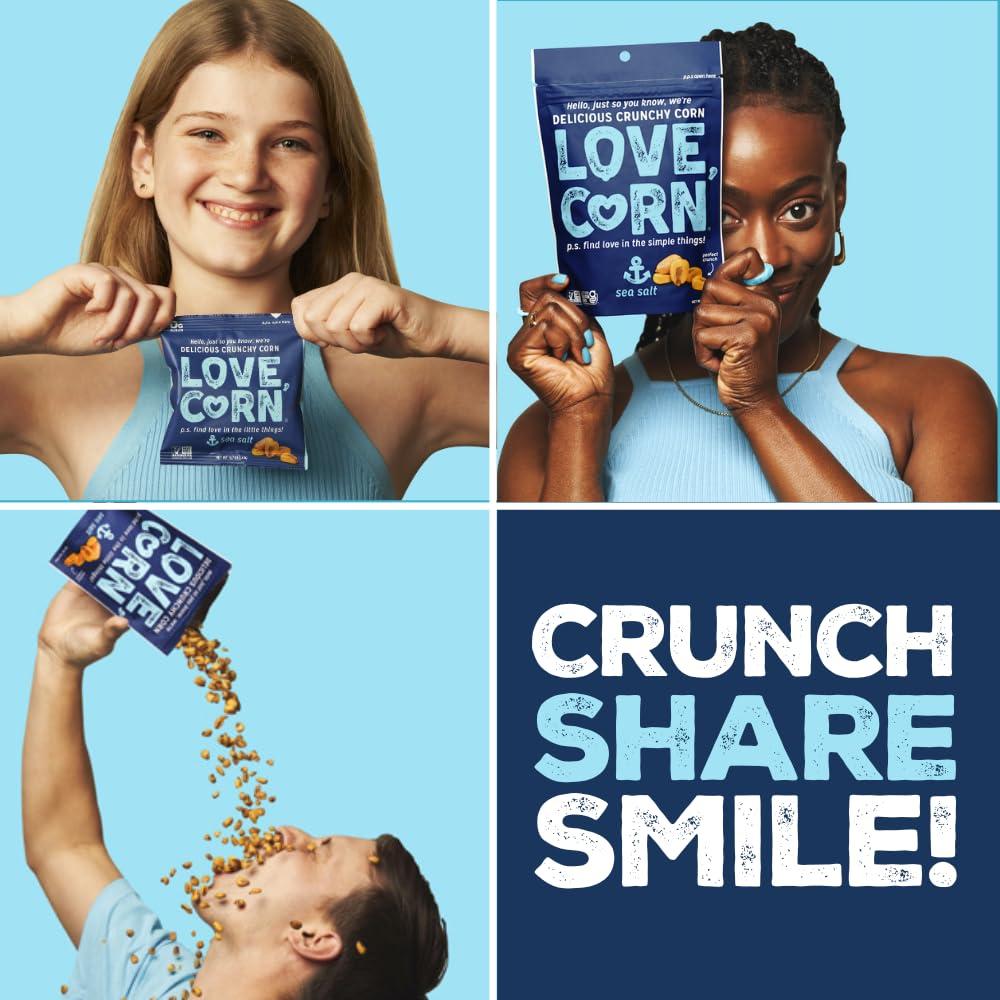 LOVE CORN Fab Four - Sea Salt, BBQ, Salt & Vinegar, Hot Spicy 0.7oz x 20 Delicious Crunchy Corn Healthy Family Snacks Gluten Free, Kosher, NON-GMO Alternative for Chips, Nuts, Crackers Pretzels - Image 4