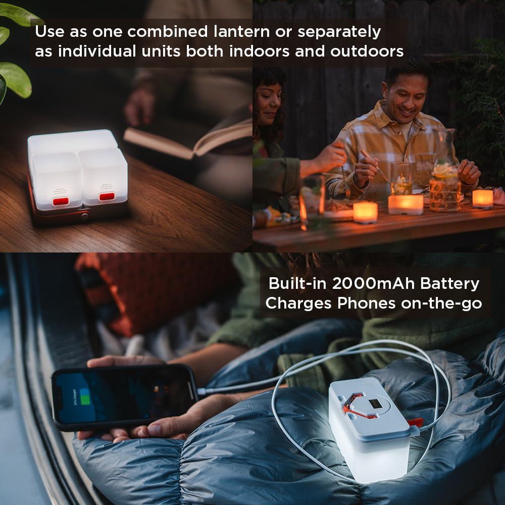 LuminAID Trio Solar Cube Lanterns with Phone Charger - LED Lamp for Camping, Hiking, and Travel - Emergency Light for Power Outages, Hurricane, Survival Kits - Image 4