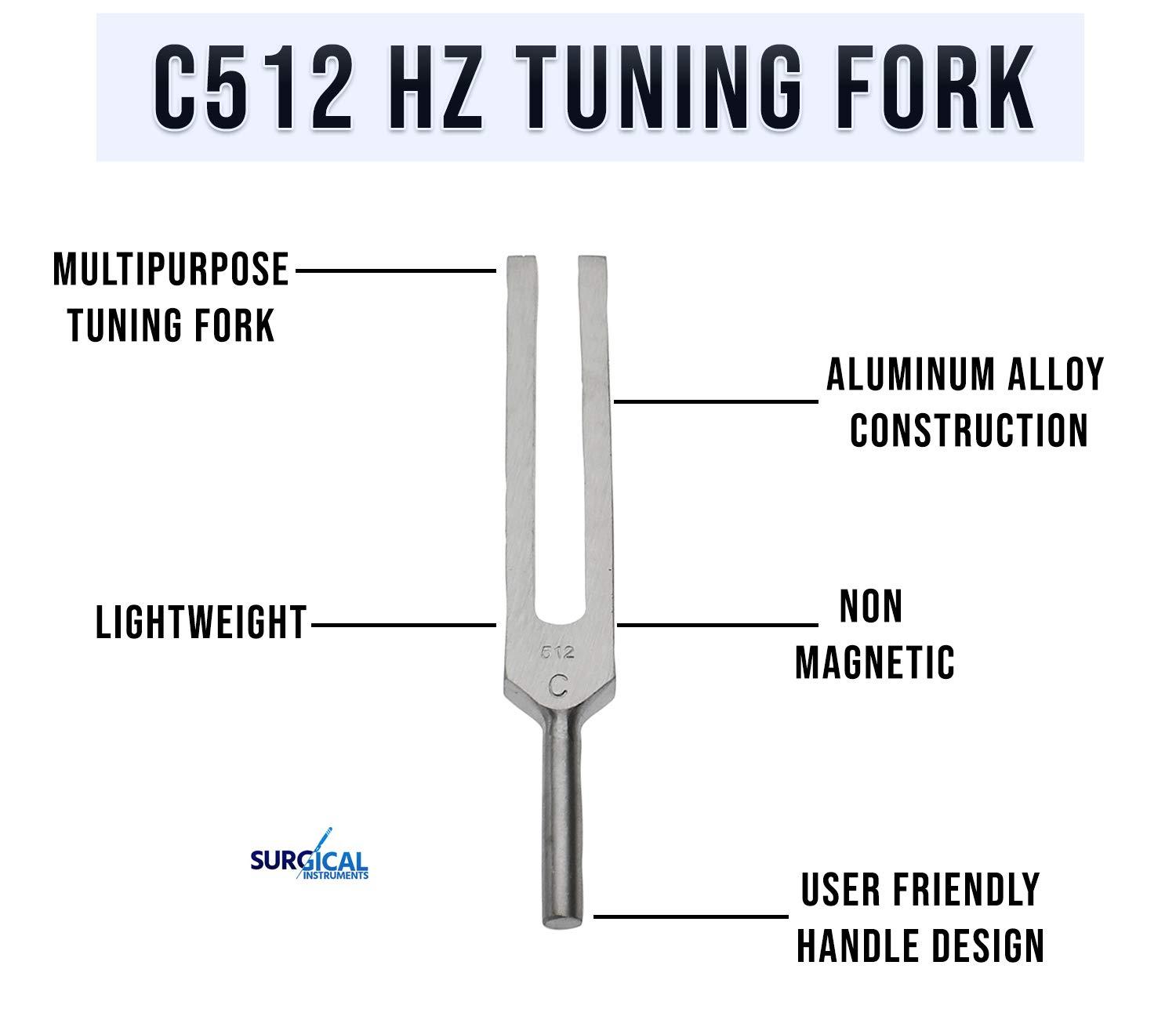 SURGICAL ONLINE Medical-Grade C512 Hz Tuning Fork - Fixed Weights, Non-Magnetic, Lightweight, Portable, Corrosion Resistant, Extra Long Handle - Image 4