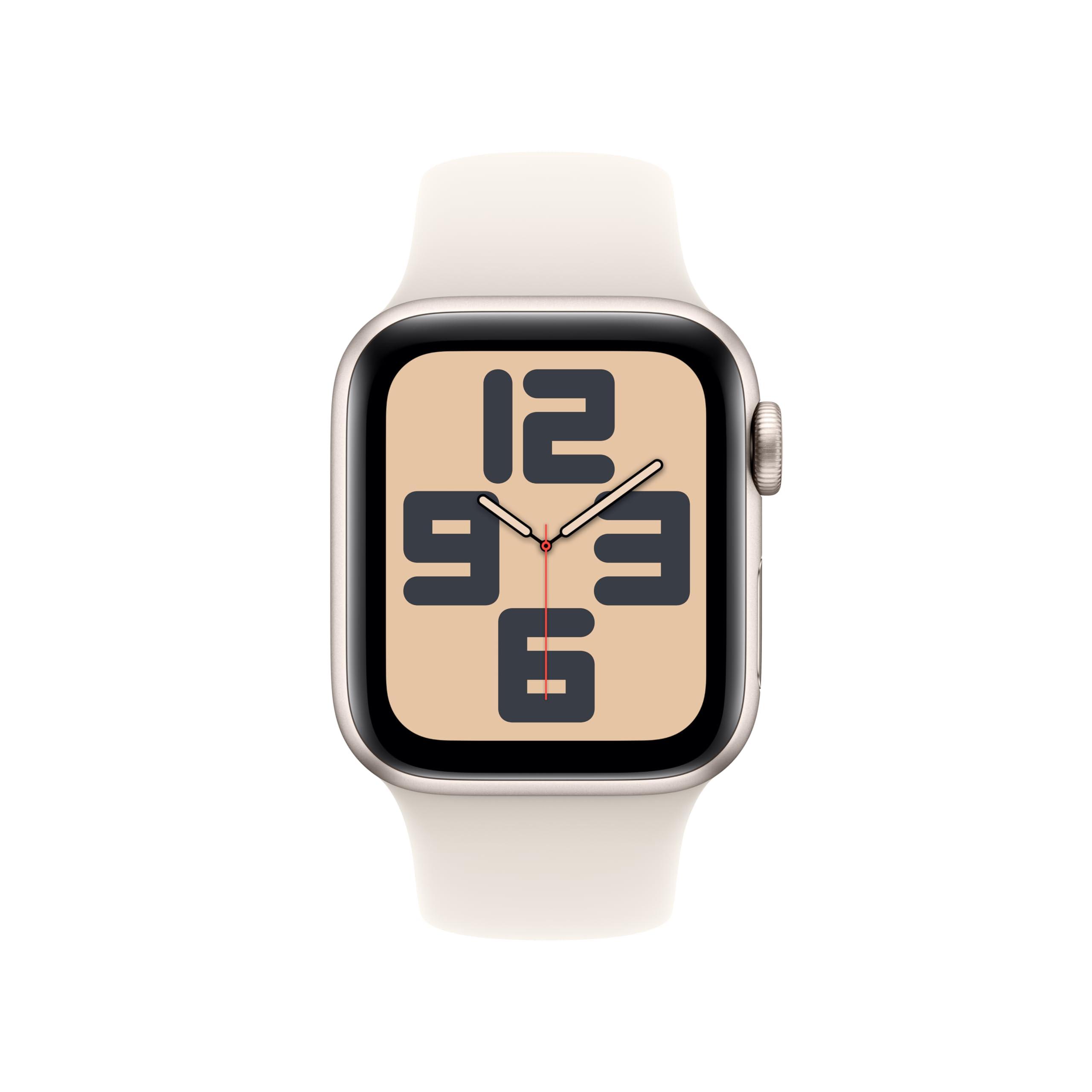 Apple Watch SE (2nd Gen) [GPS 40mm] Smartwatch with Starlight Aluminum Case with Starlight Sport Band S/M. Fitness & Sleep Tracker, Crash Detection, Heart Rate Monitor - Image 2