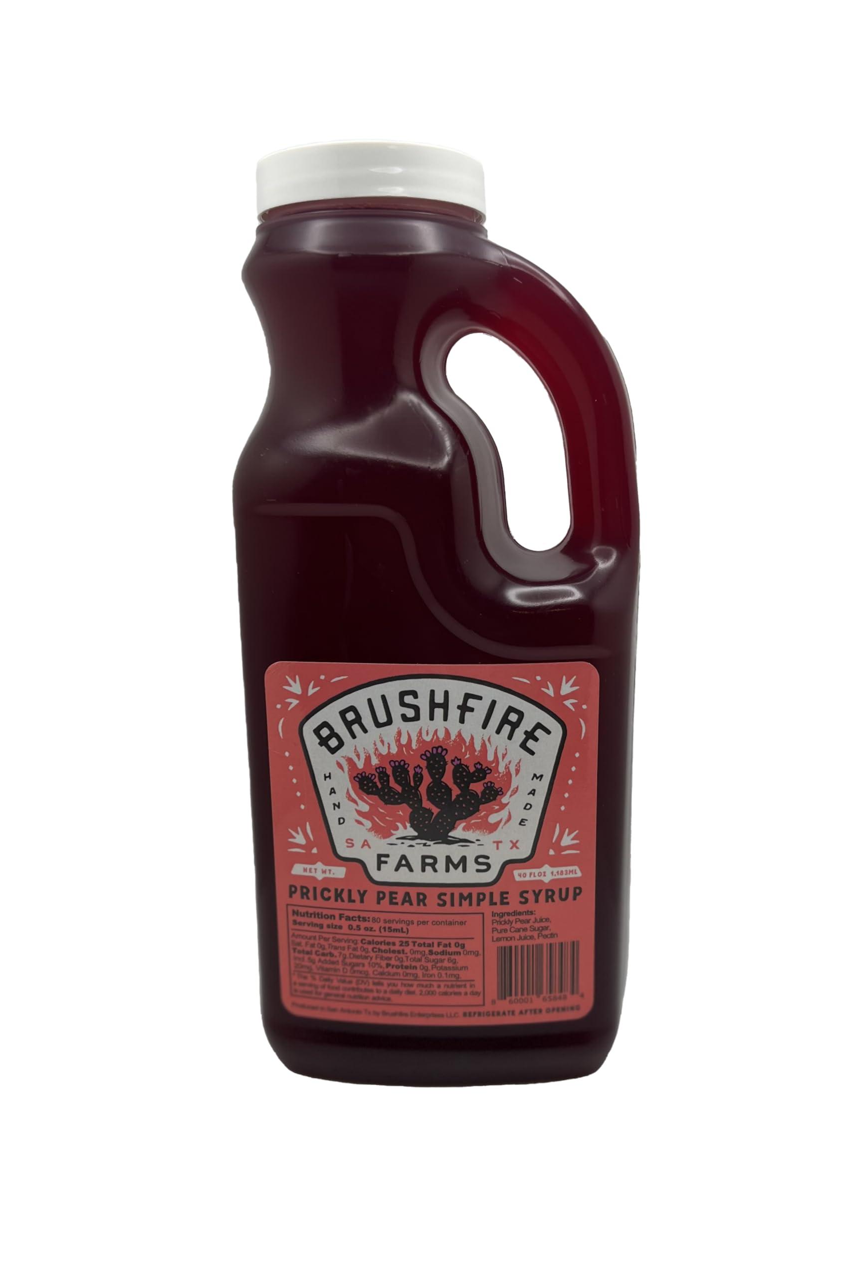 Brushfire Farms Prickly Pear Simple Syrup, 40 Fl Oz (Pack of 1)