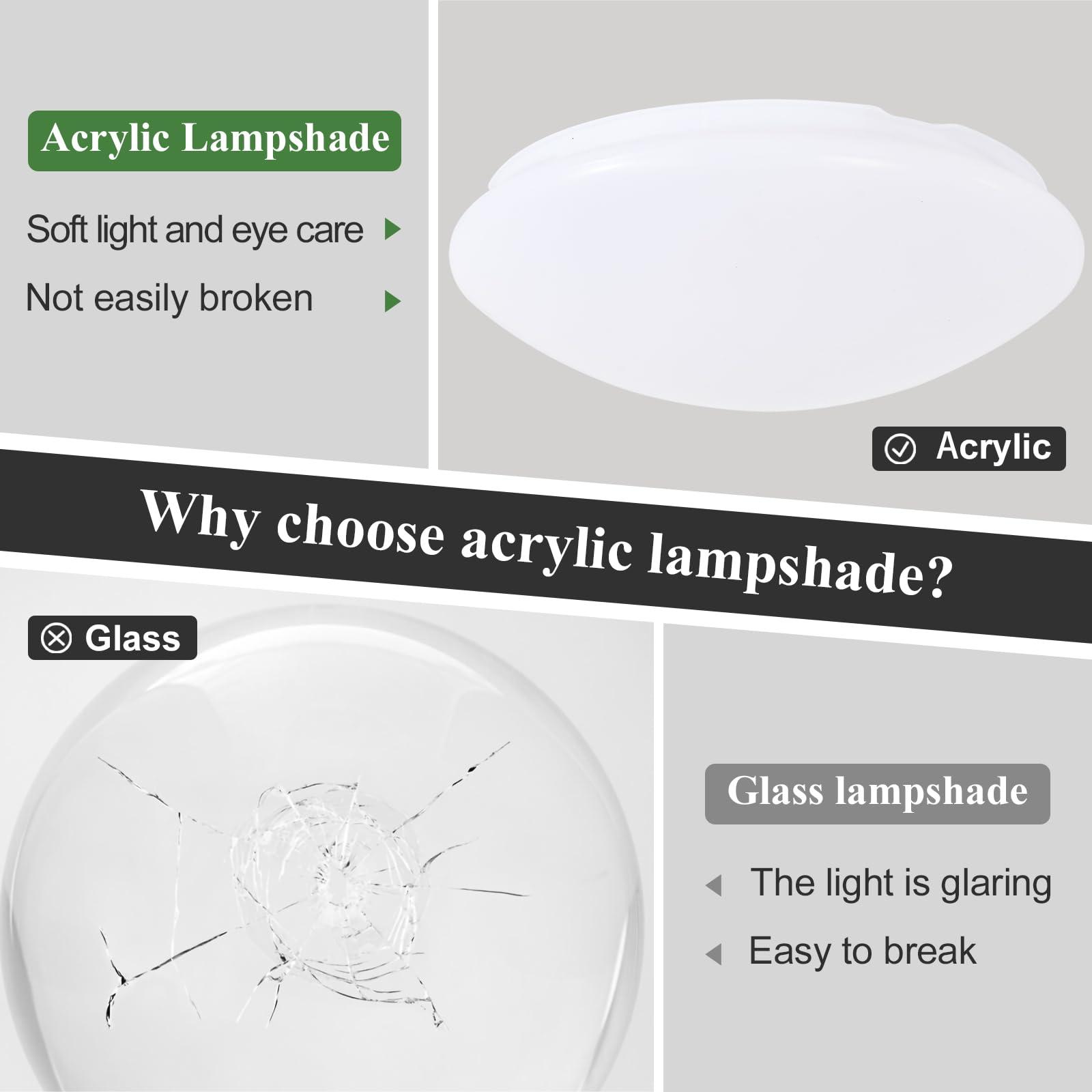 Dimmable Modern Mid-Century Ceiling Light, Black and Gold LED Semi Flush Mount Ceiling Light, 5CCT 2700K-6000K Lighting Fixture Ceiling Lamp with Acrylic Shade for Bedroom Hallway Kitchen, 11.8in - Image 6