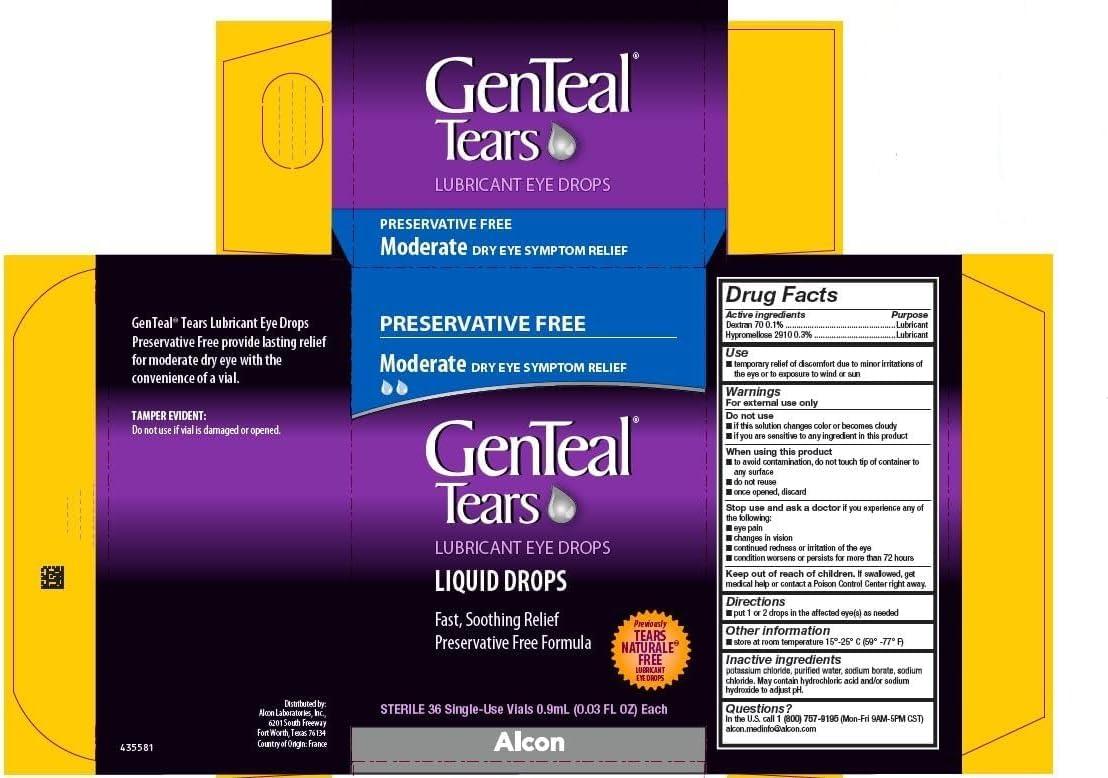 GenTeal Tears Lubricant Eye Drops, Moderate Liquid Drops, SingleUse Vials,1 pack of 36 ct , 0.03 Fl Oz - Image 5