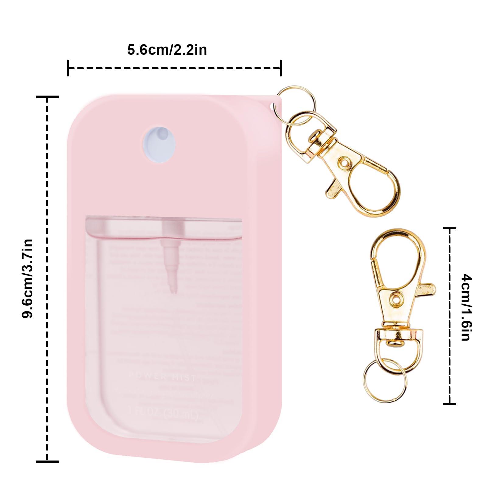 ZERCEJC Silicone Case Compatible with Touchland Hand Sanitizer Spray，Power Mist and Glow Mist 1 fl Oz Protective Case with Key Chain for Touchland Hand Sanitizer Spray Accessory (Pink) - Image 6