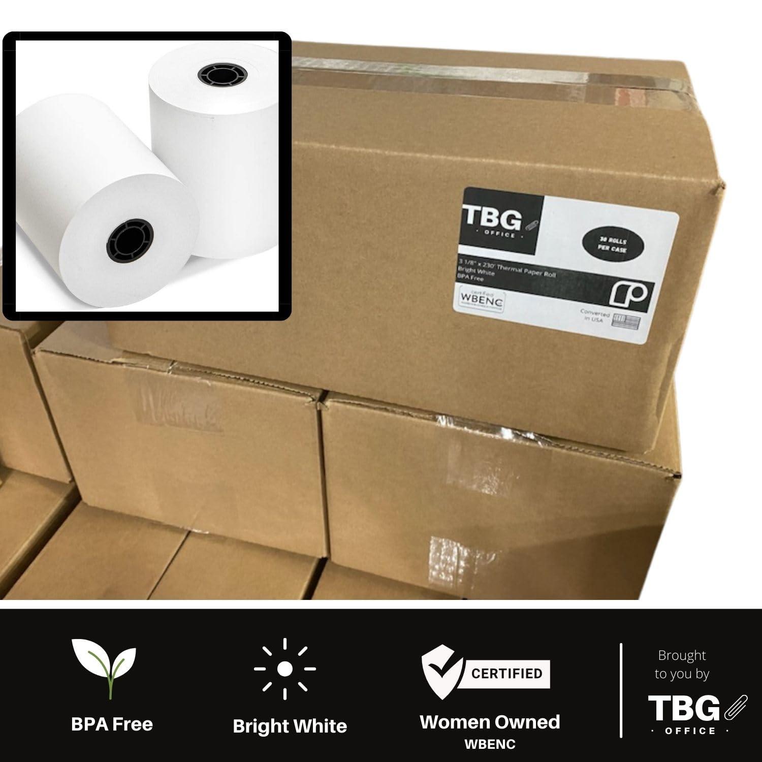 3 1/8” x 230' Thermal Paper Rolls - BPA FREE – MADE IN USA - Receipt paper rolls – Point of Sale Cash Register - Thermal printer paper - Credit Card Paper - for POS systems (1 Case - 30 Rolls) - Image 4