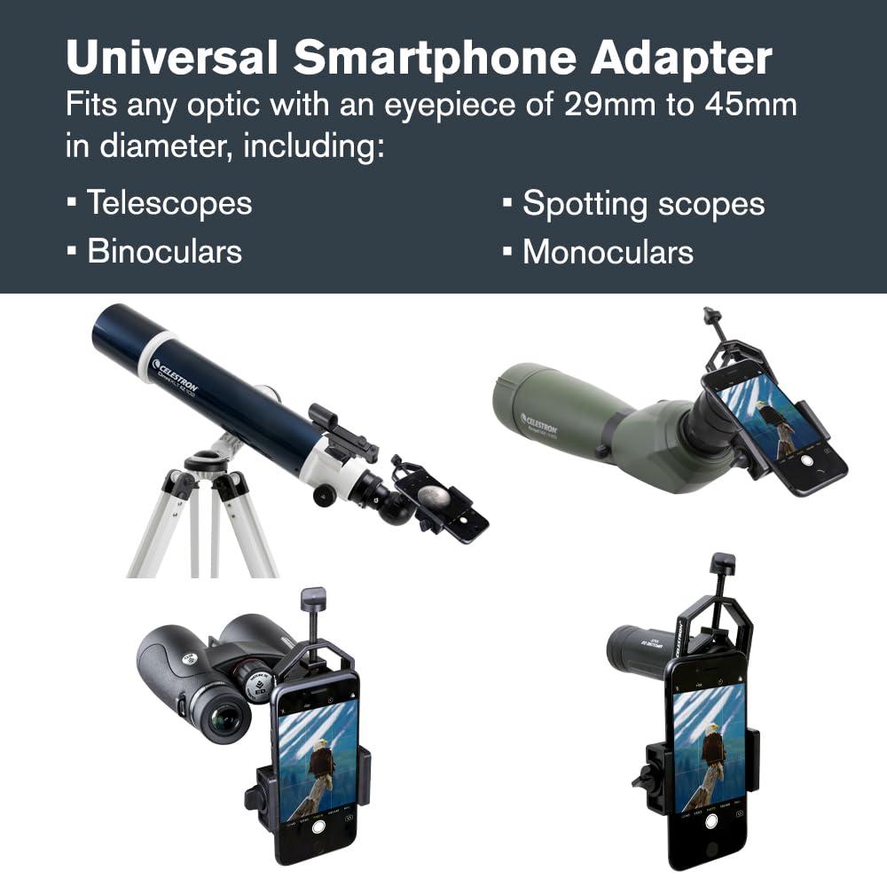 Celestron – Smartphone Adapter and Bluetooth Remote for Telescope, Binoculars & Spotting Scopes – Capture Images & Video Through Your Optics – Simple, Durable, Metal Body - Compact and Travel-friendly - Image 2