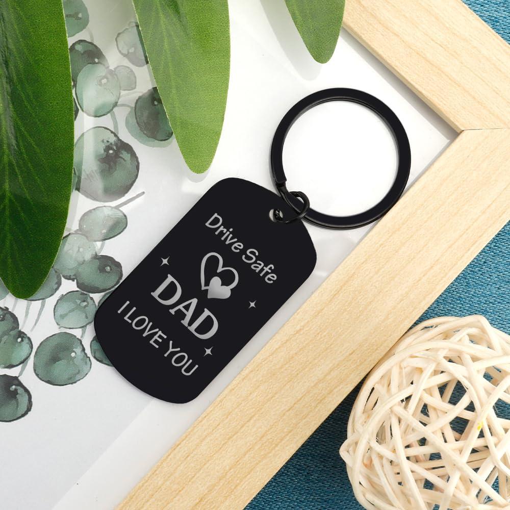 Fodfgxf Father's Day Gifts for Dad from Daughter Son, Drive Safe Keychain Dad Gifts for Birthday Christmas Thanksgiving Father's Day Keychain Gift for Husband from Wife - Image 6